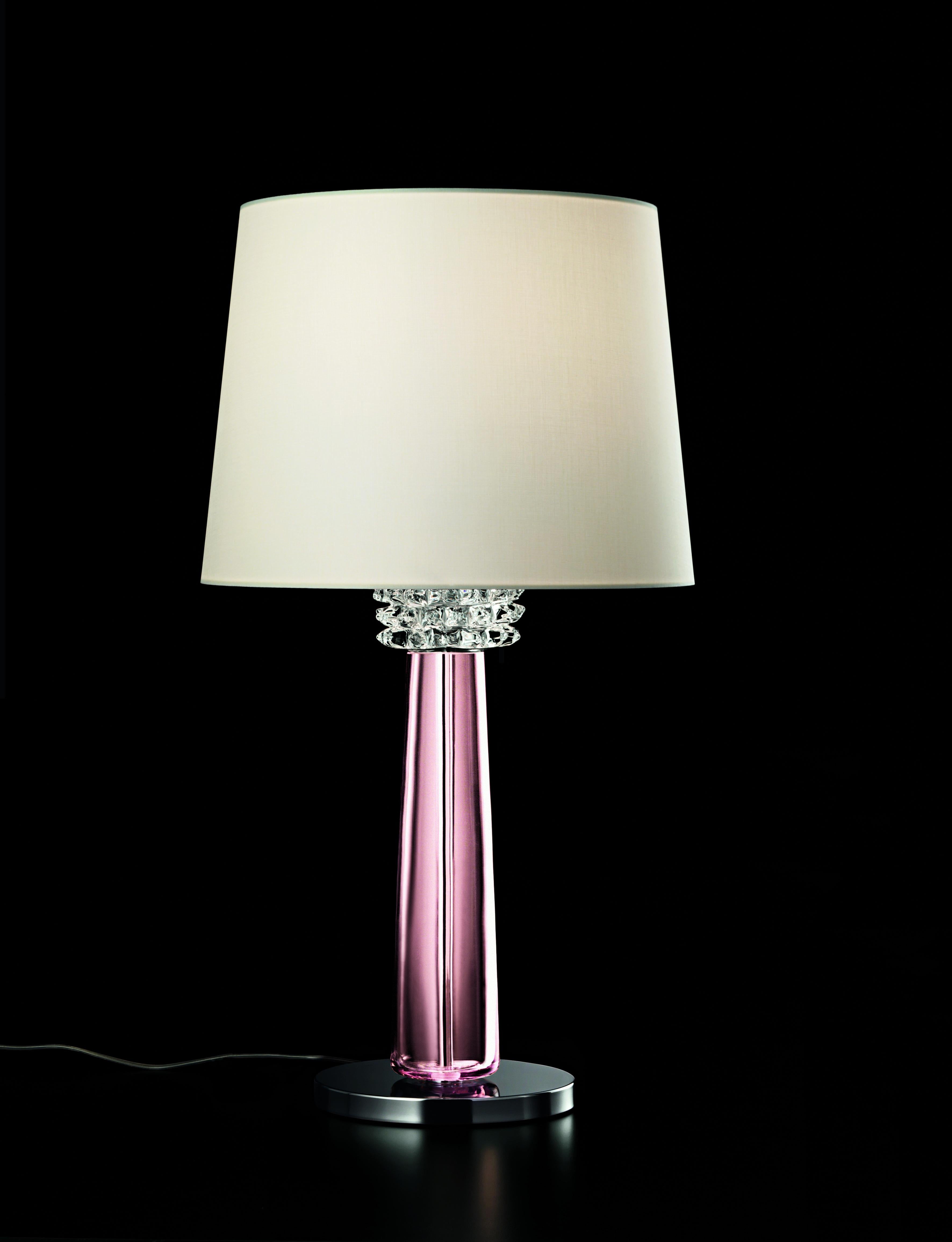Amsterdam 5564 Tischleuchte in Chrom & Glas:: weißer Schirm:: von Barovier&Toso,Pink (Light Pink_RS) 4