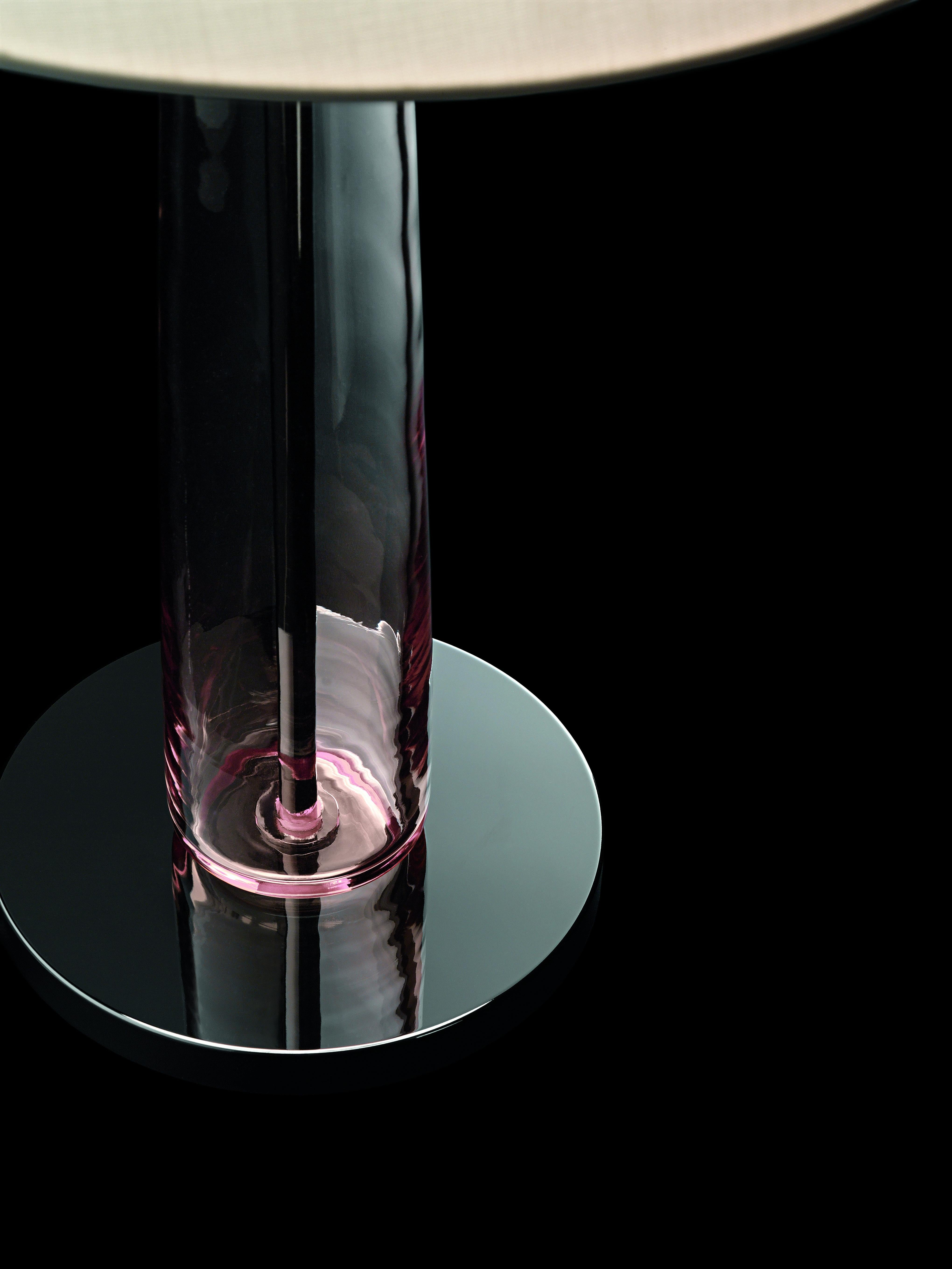 Amsterdam 5564 Tischleuchte in Chrom & Glas:: weißer Schirm:: von Barovier&Toso,Pink (Light Pink_RS) 5