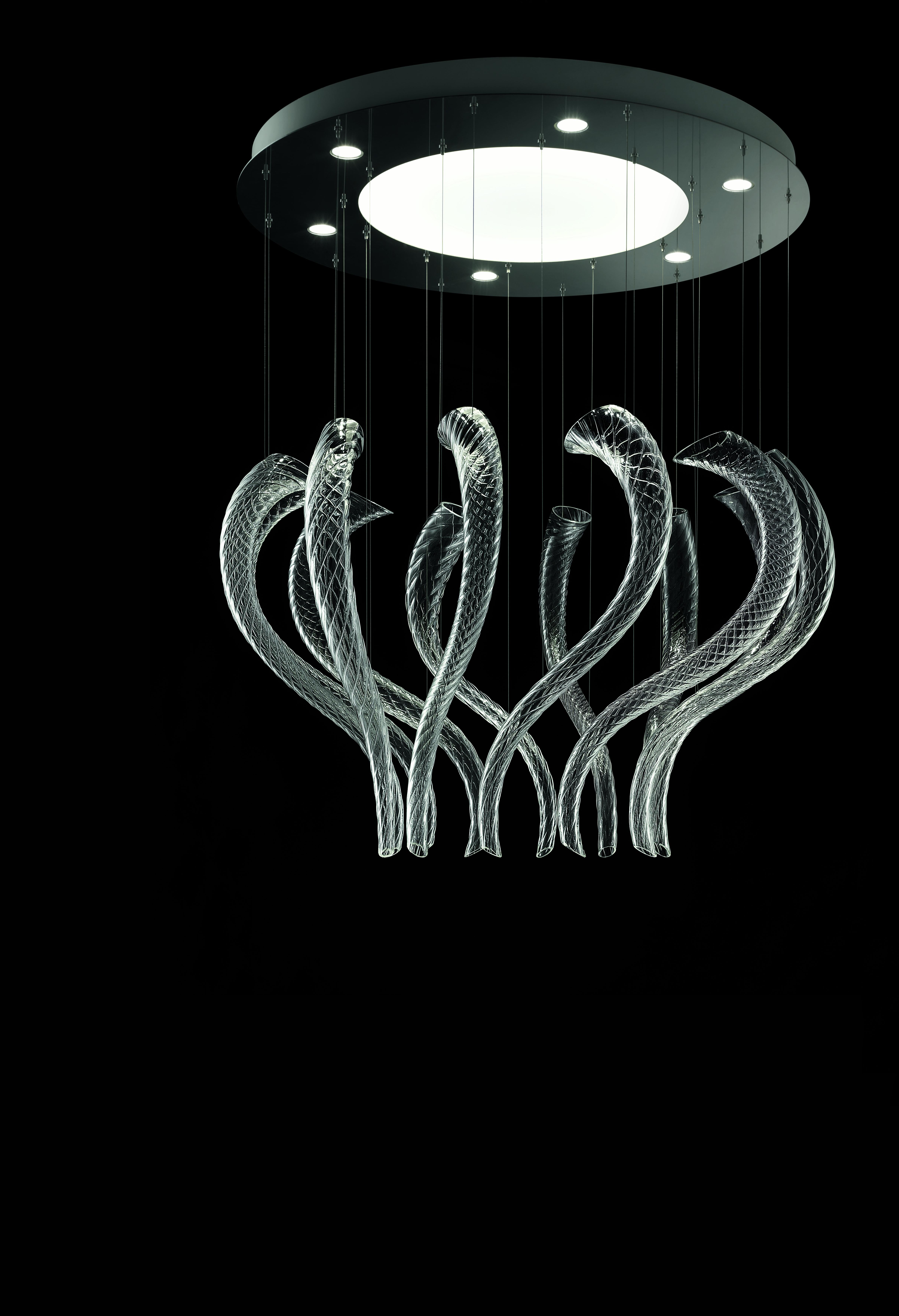 Gray (Grey_IC) Swing7323 Suspension Lamp in Glass with Polished Chrome Finish, by Barovier&Toso 5