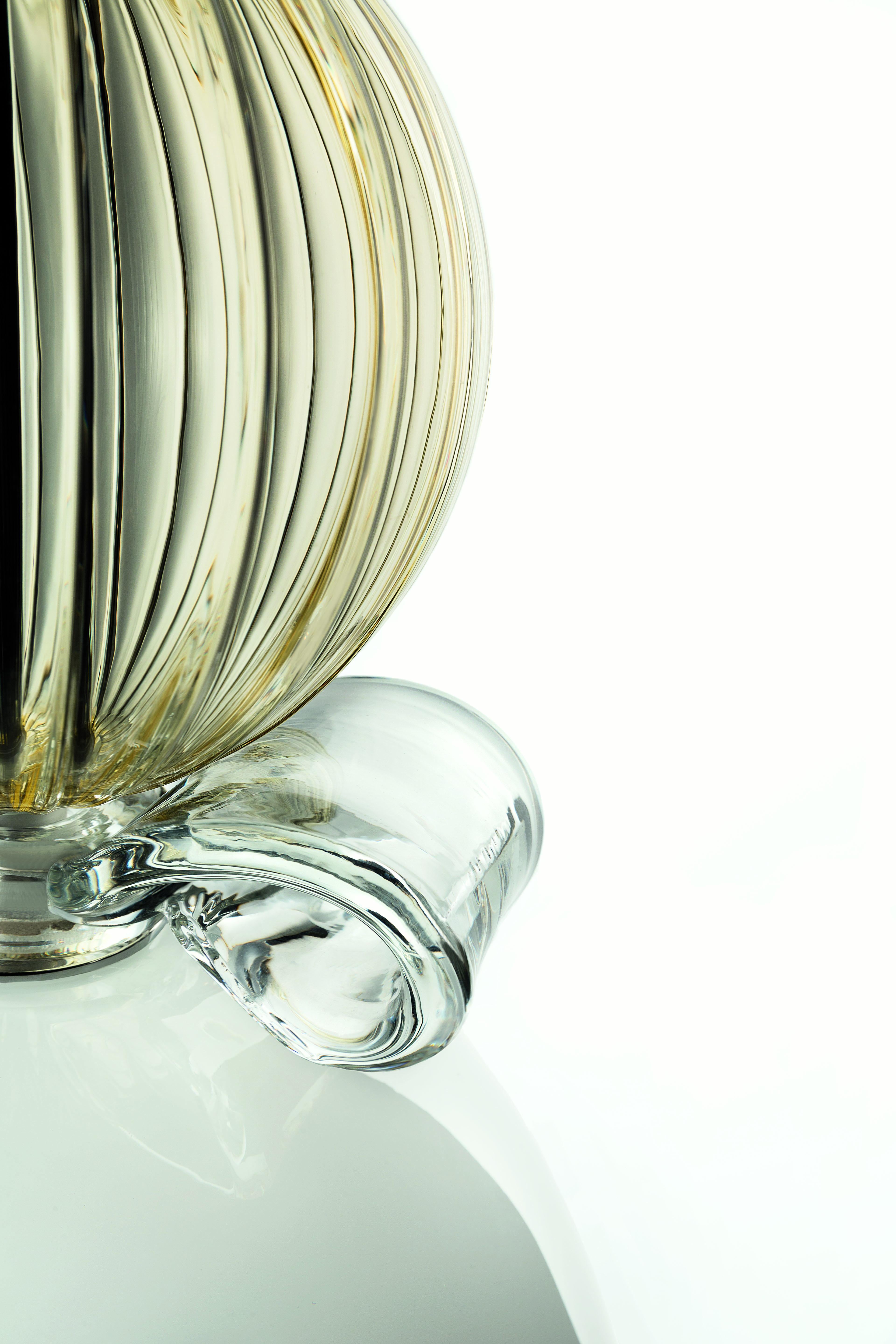 Multi (White / Crystal / Cognac / Brown_WS) Perseus 7311 Suspension Lamp in Glass, by Marcel Wanders 4