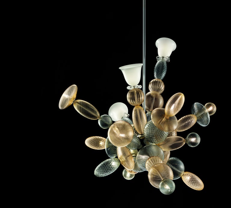 Multi (Crystal / Grey / Brown / Cognac / White_WP) Perseus 7265 Suspension Lamp in Glass, by Marcel Wanders 4