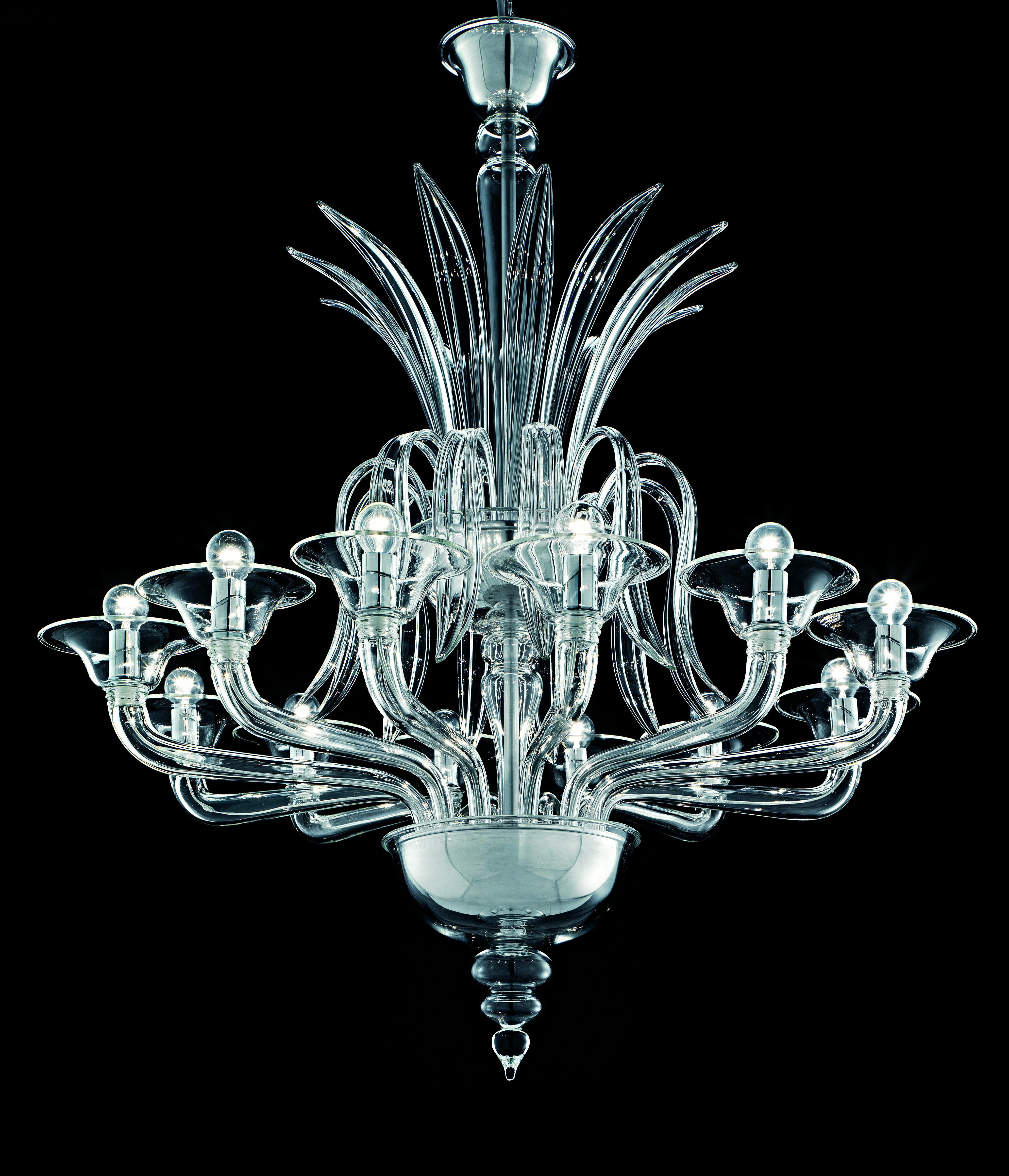 Clear (Crystal_CC) Odile 5307 12 Chandelier in Glass, by Barovier&Toso 2