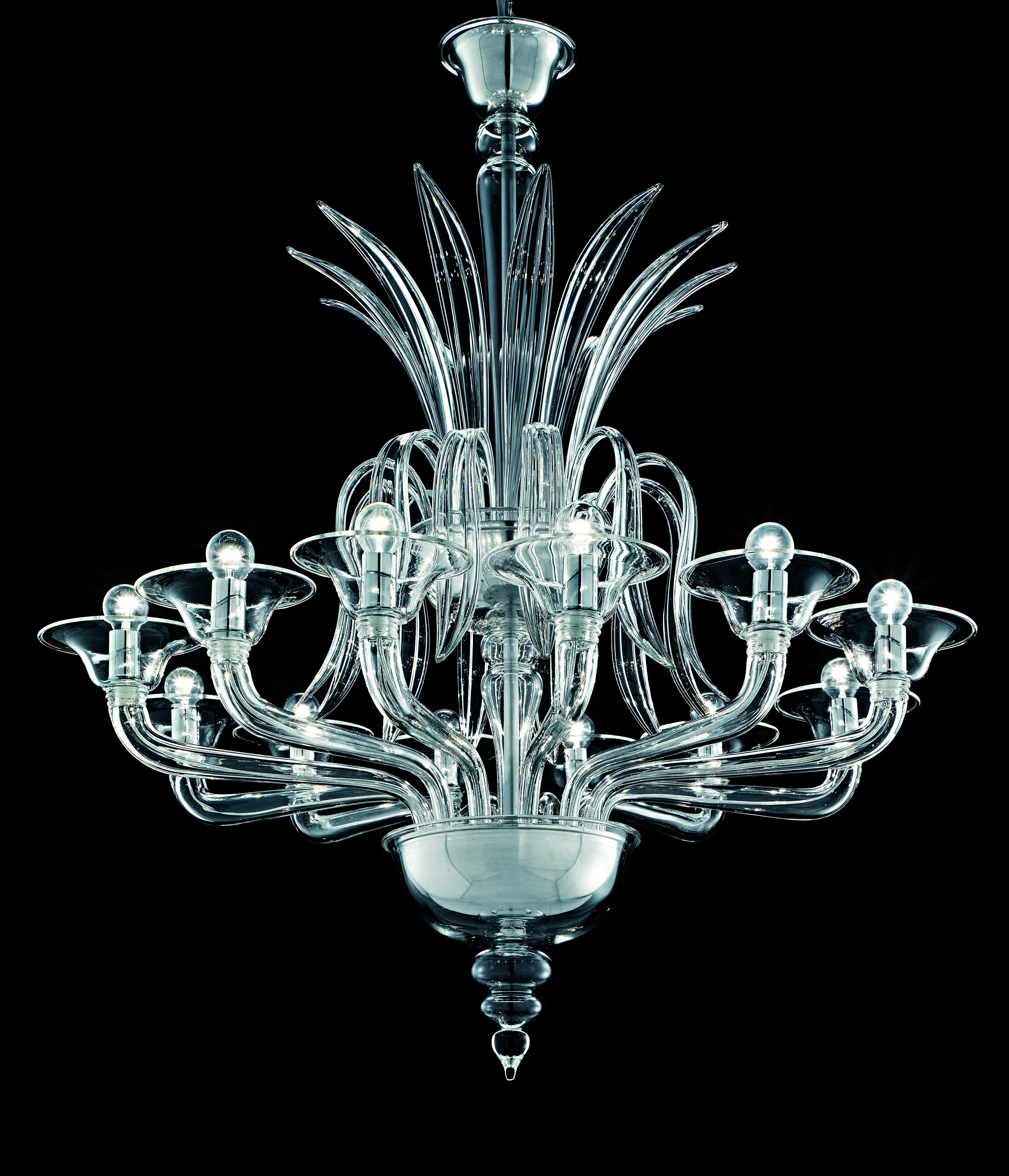 Odile 5307 12, Kronleuchter aus Glas, von Barovier&Toso,Clear (Crystal_CC) 2
