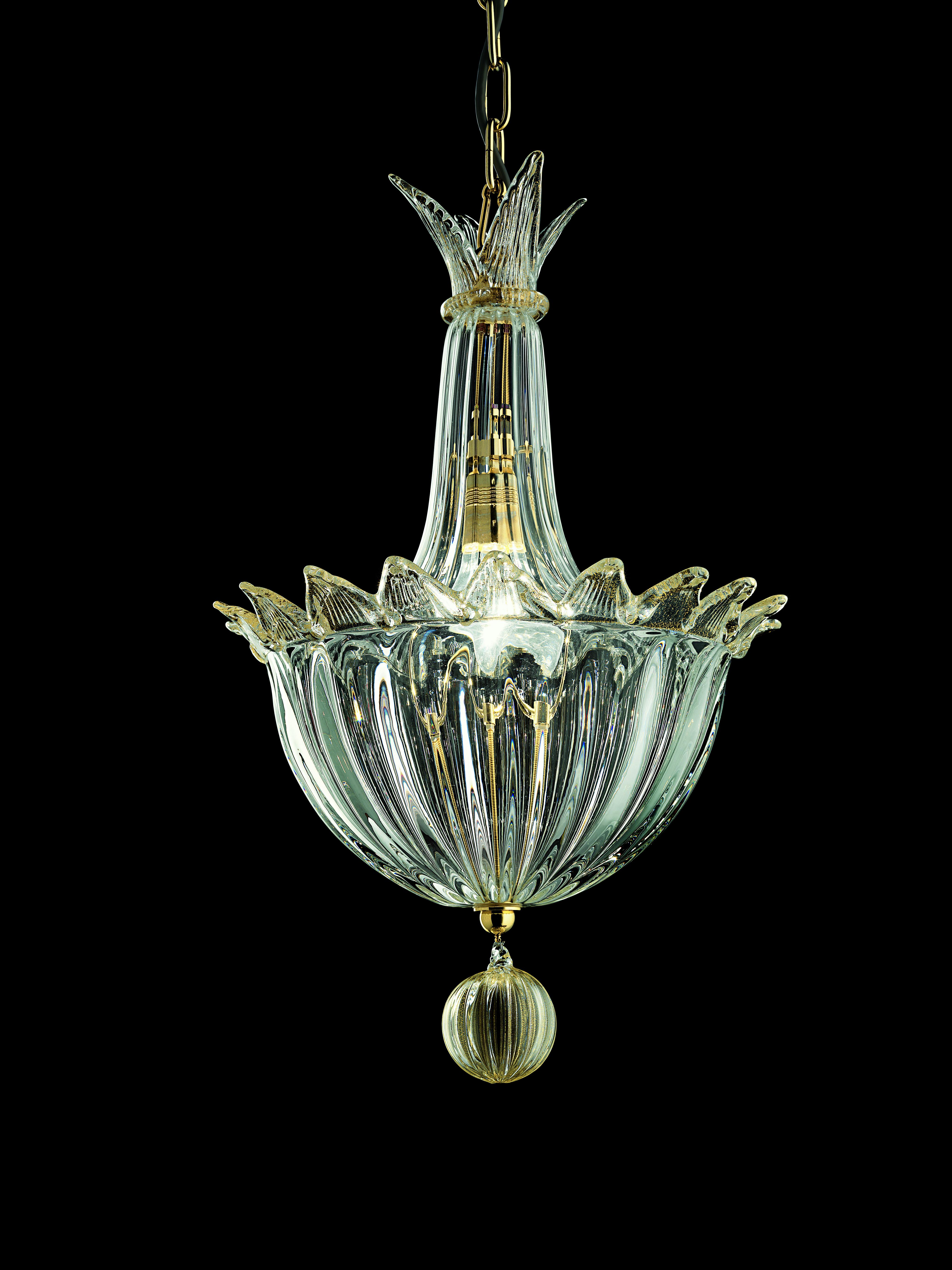 Hängeleuchte 4428 von Fanali Veneziani aus Glas, von Barovier&Toso,Yellow (Crystal Gold Decoration_DO) 2