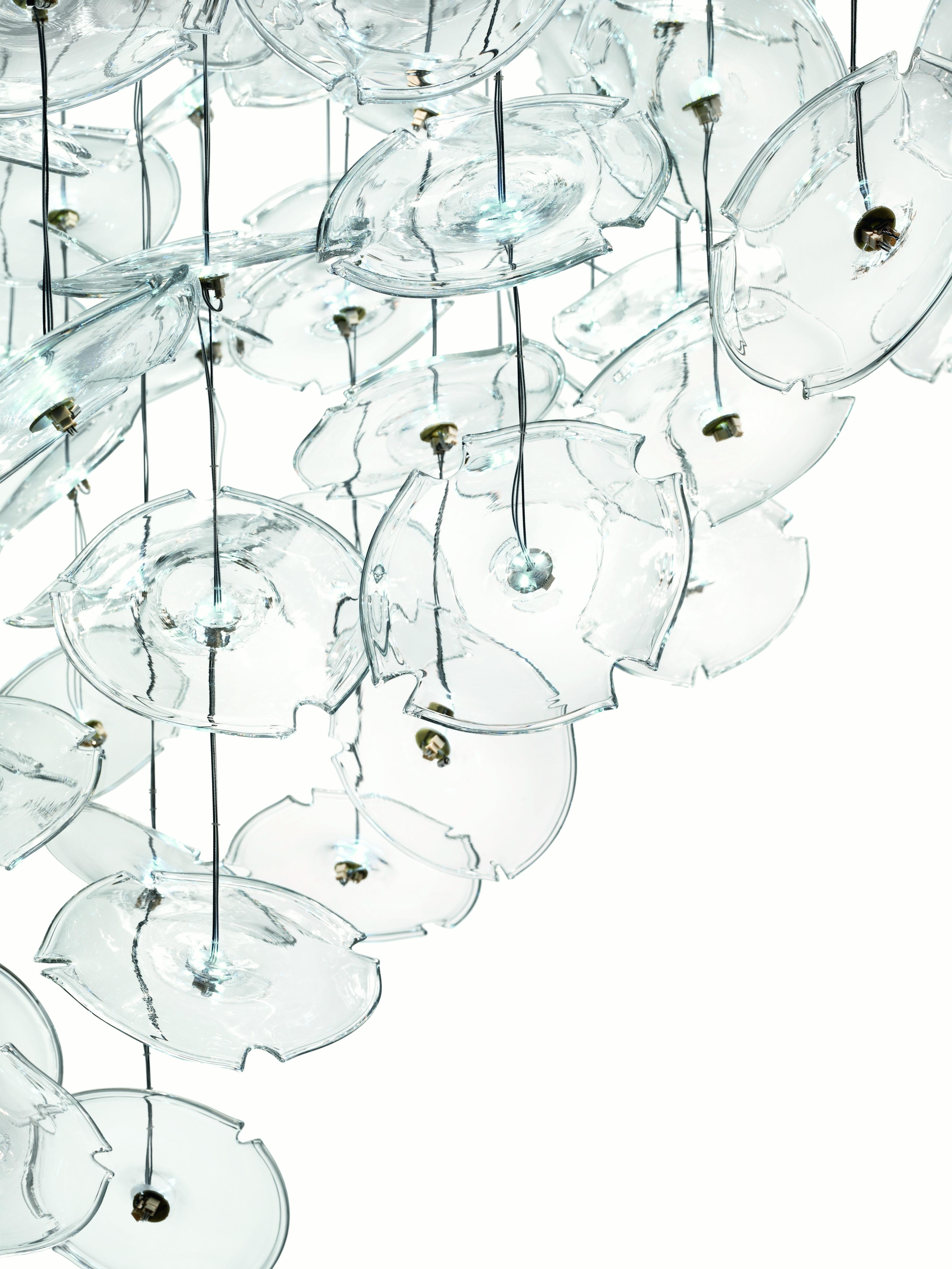 Clear (Crystal_CC) Exagon 7128 Suspension Lamp in Glass with Polished Chrome, by Barovier&Toso 3