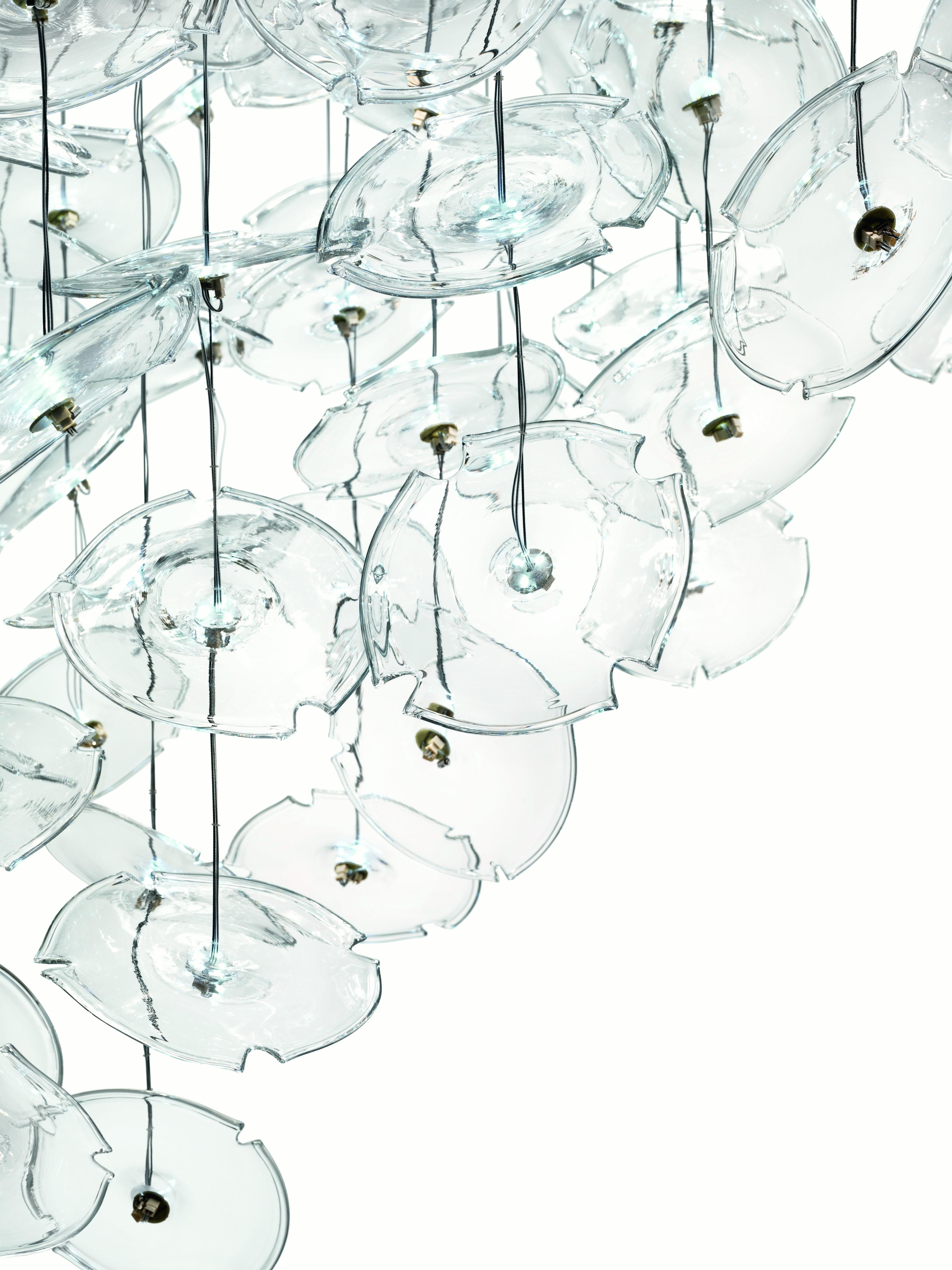 Clear (Crystal_CC) Lampe à suspension Exagon 7128 en verre avec chrome poli, par Barovier&Toso 3