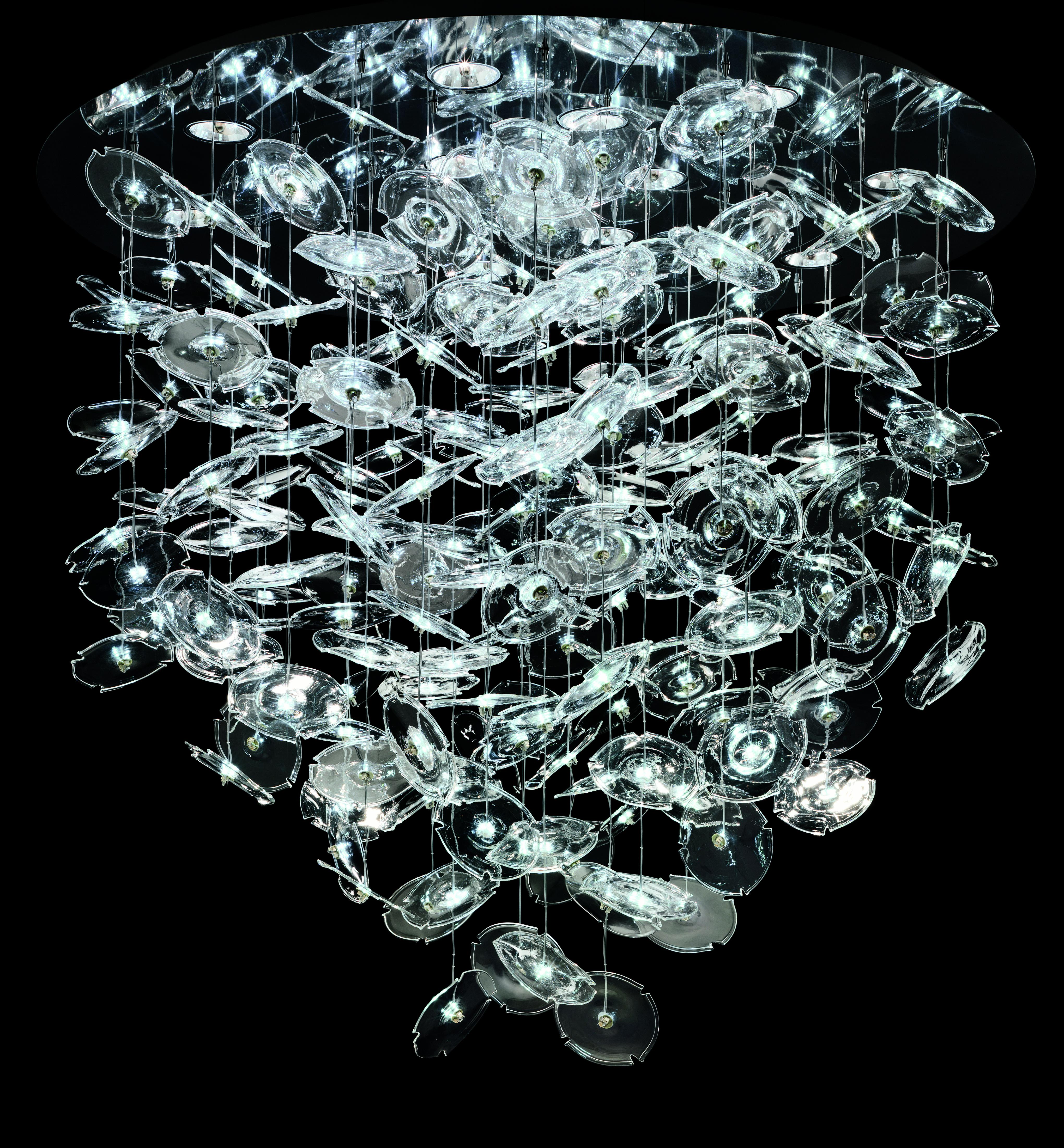 Clear (Crystal_CC) Lampe à suspension Exagon 7128 en verre avec chrome poli, par Barovier&Toso 4