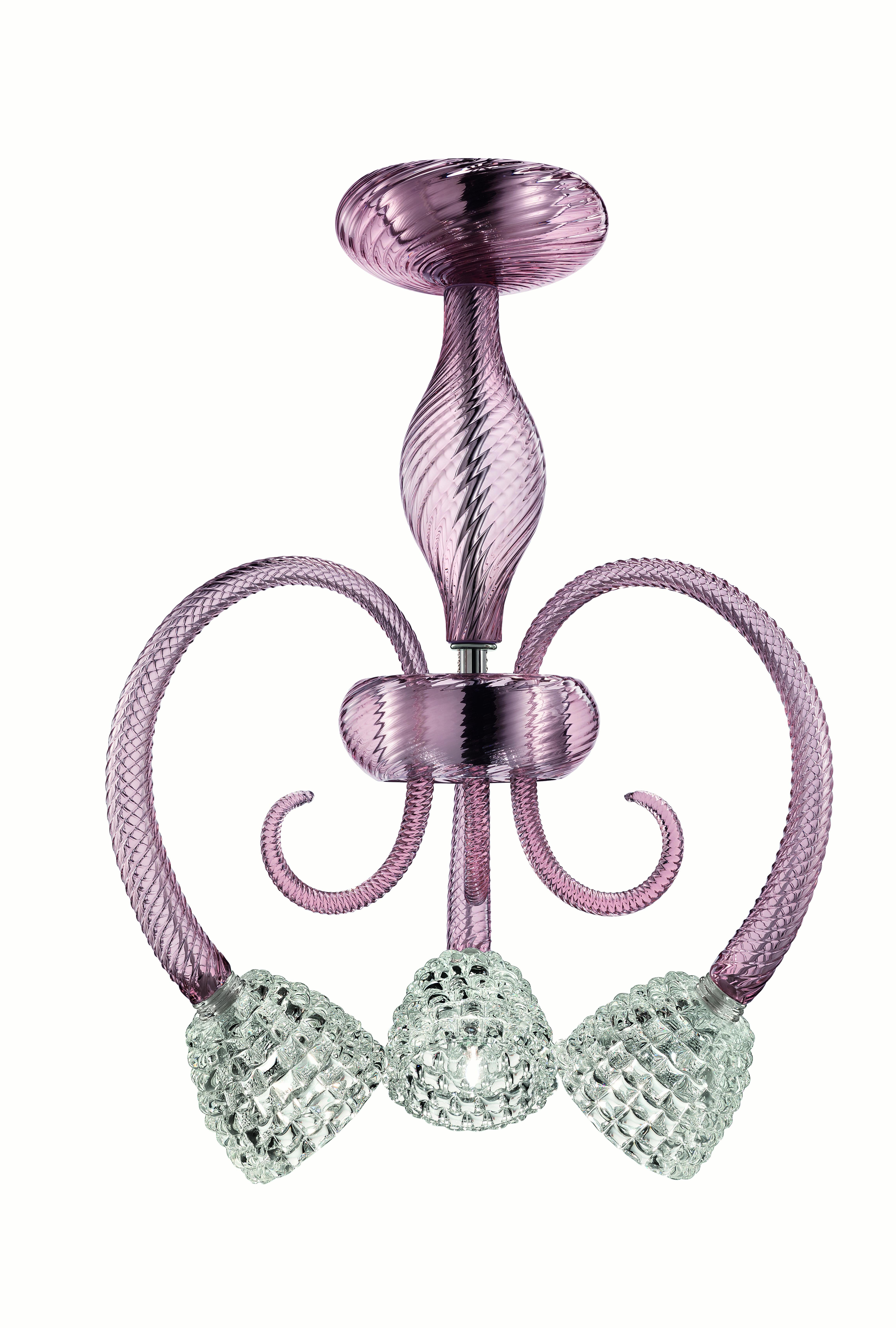 Pink (Amethist_AM) Quadri 5718 03 Chandelier in Glass, by Barovier & Toso 3