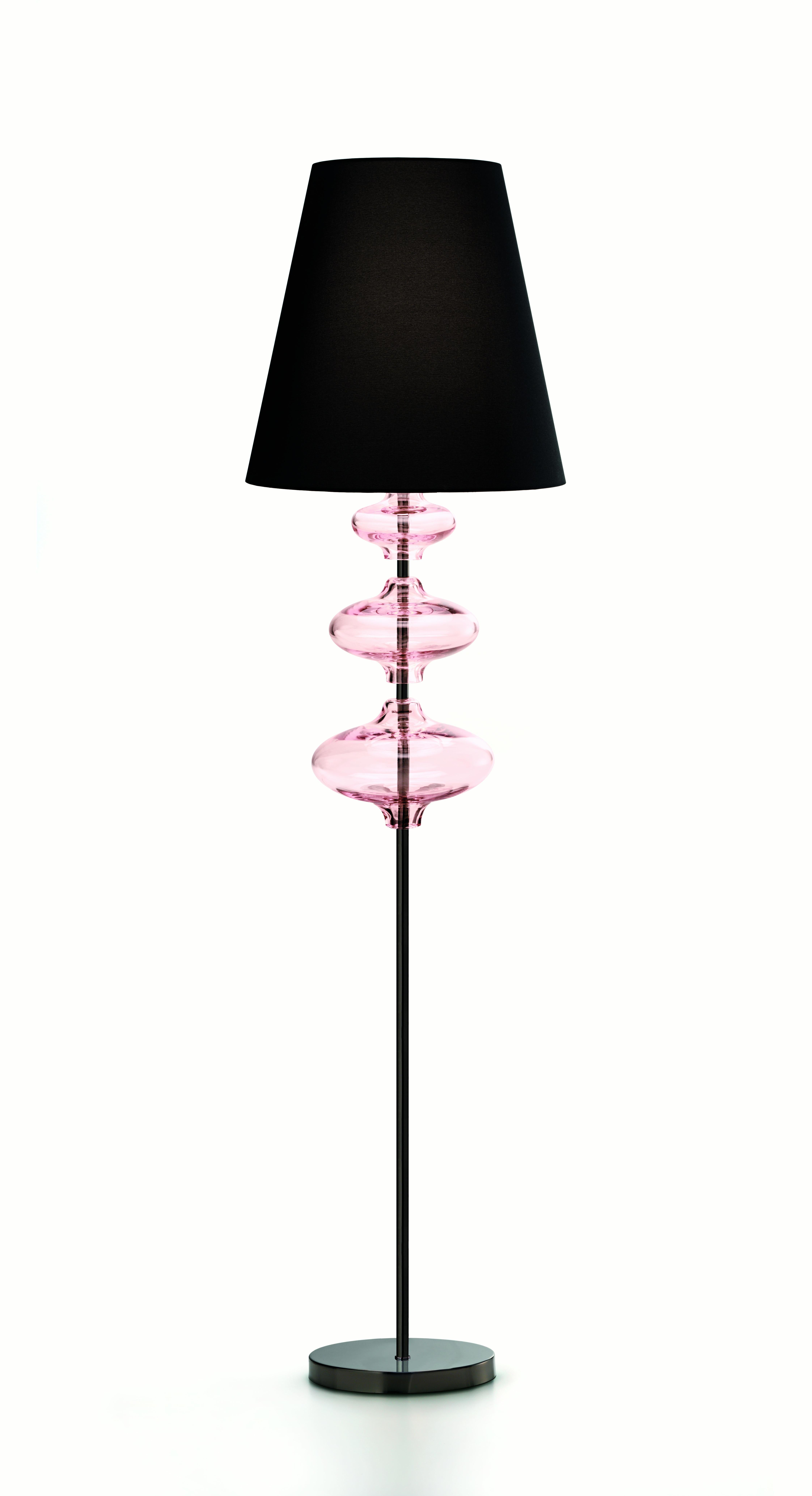 Pink (Light Pink_RS) Eva 7058 Floor Lamp in Glass with Black Shade, by Barovier & Toso 2