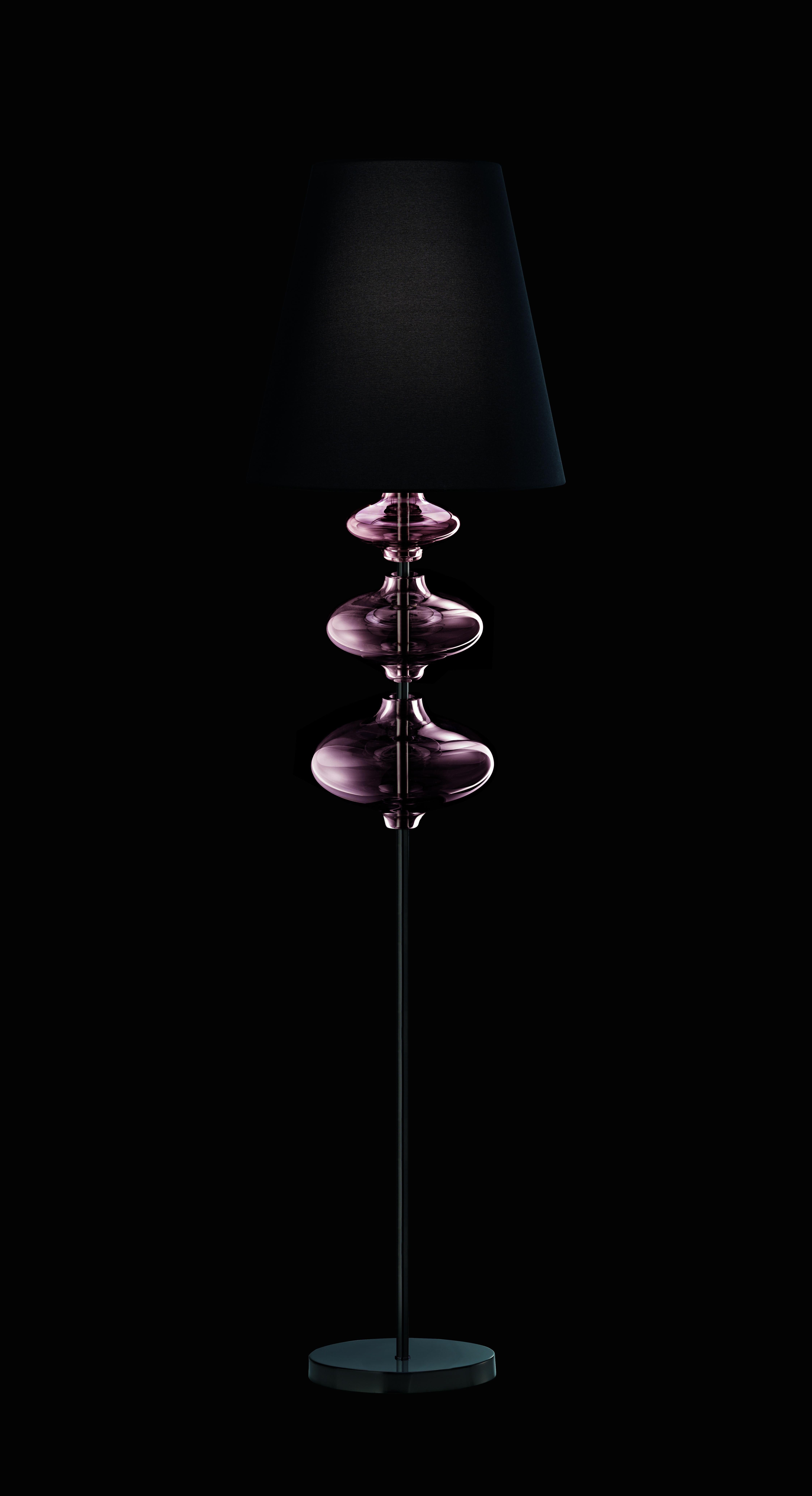 Pink (Light Pink_RS) Eva 7058 Floor Lamp in Glass with Black Shade, by Barovier & Toso 3