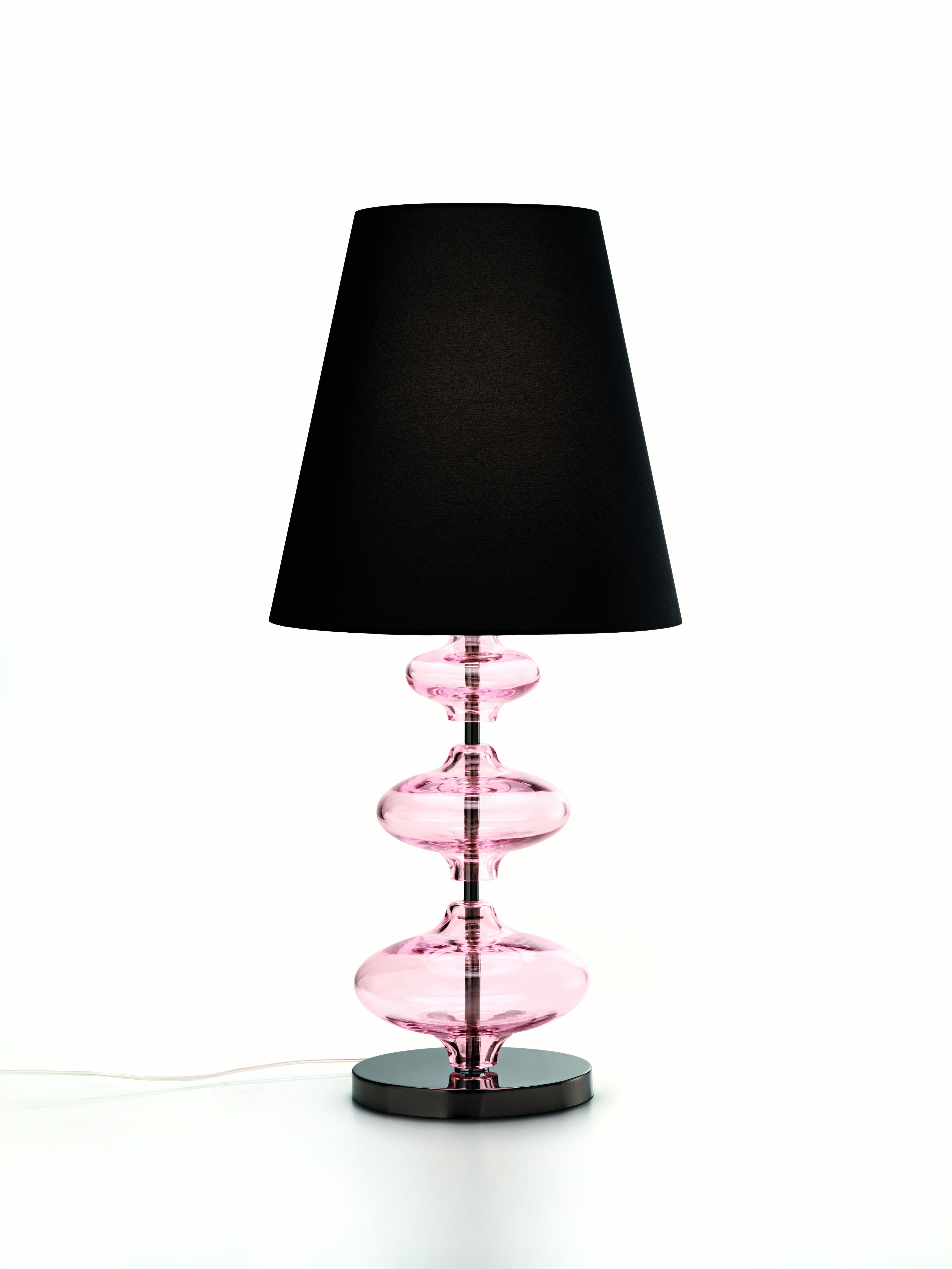 Pink (Light Pink_RS) Eva 7056 Table Lamp in Glass with Black Shade, by Barovier&Toso 3