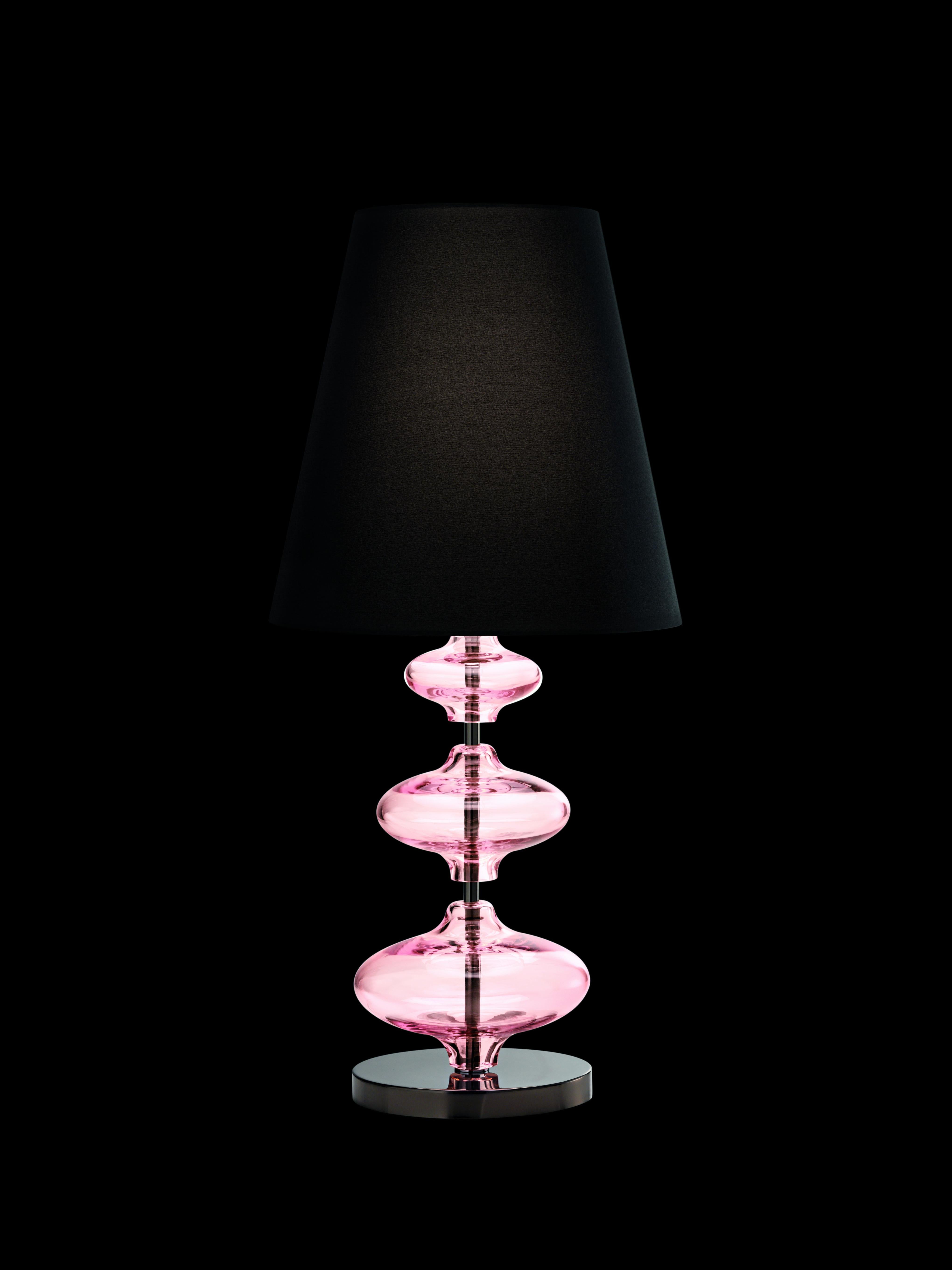 Pink (Light Pink_RS) Eva 7056 Table Lamp in Glass with Black Shade, by Barovier&Toso 4
