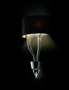 Pandora 5675 02 Wall Sconce in Glass with Black Shade, by Barovier&Toso