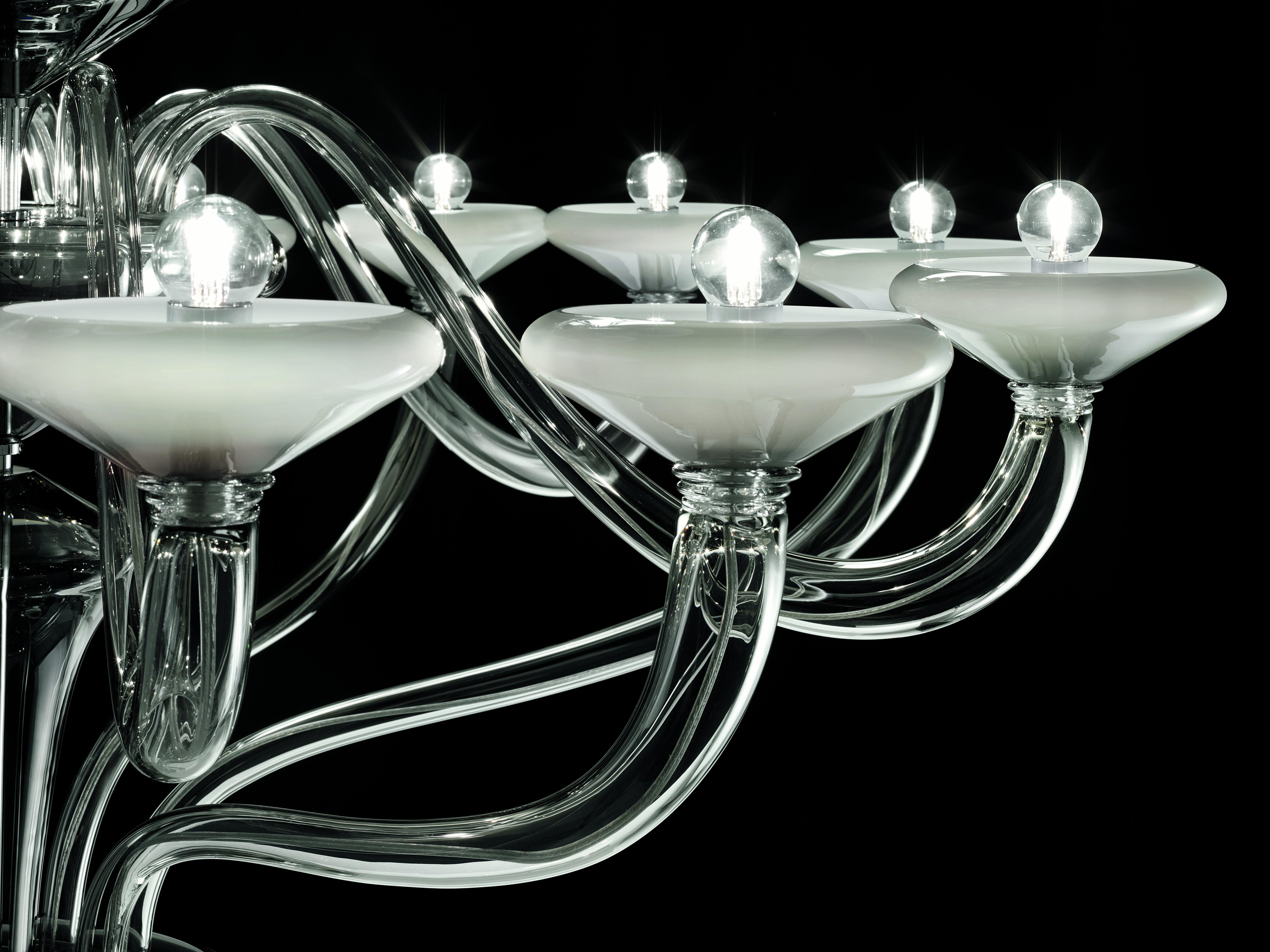 Gray (Grey White_IN) Windsor 5676 24 Chandelier in Glass, by Barovier&Toso 8