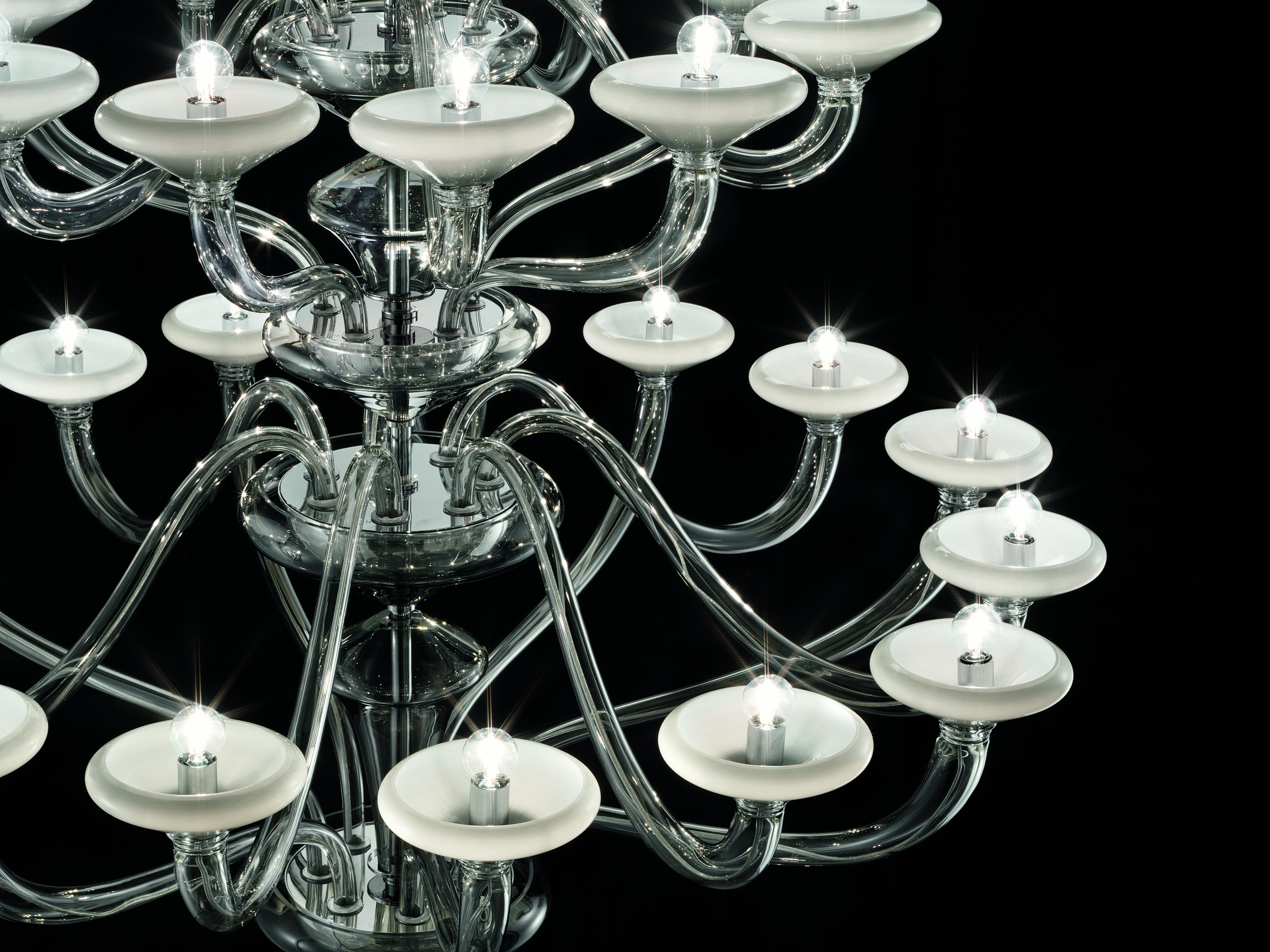 Clear (Crystal White_BC) Windsor 5676 24 Chandelier in Glass, by Barovier&Toso 2