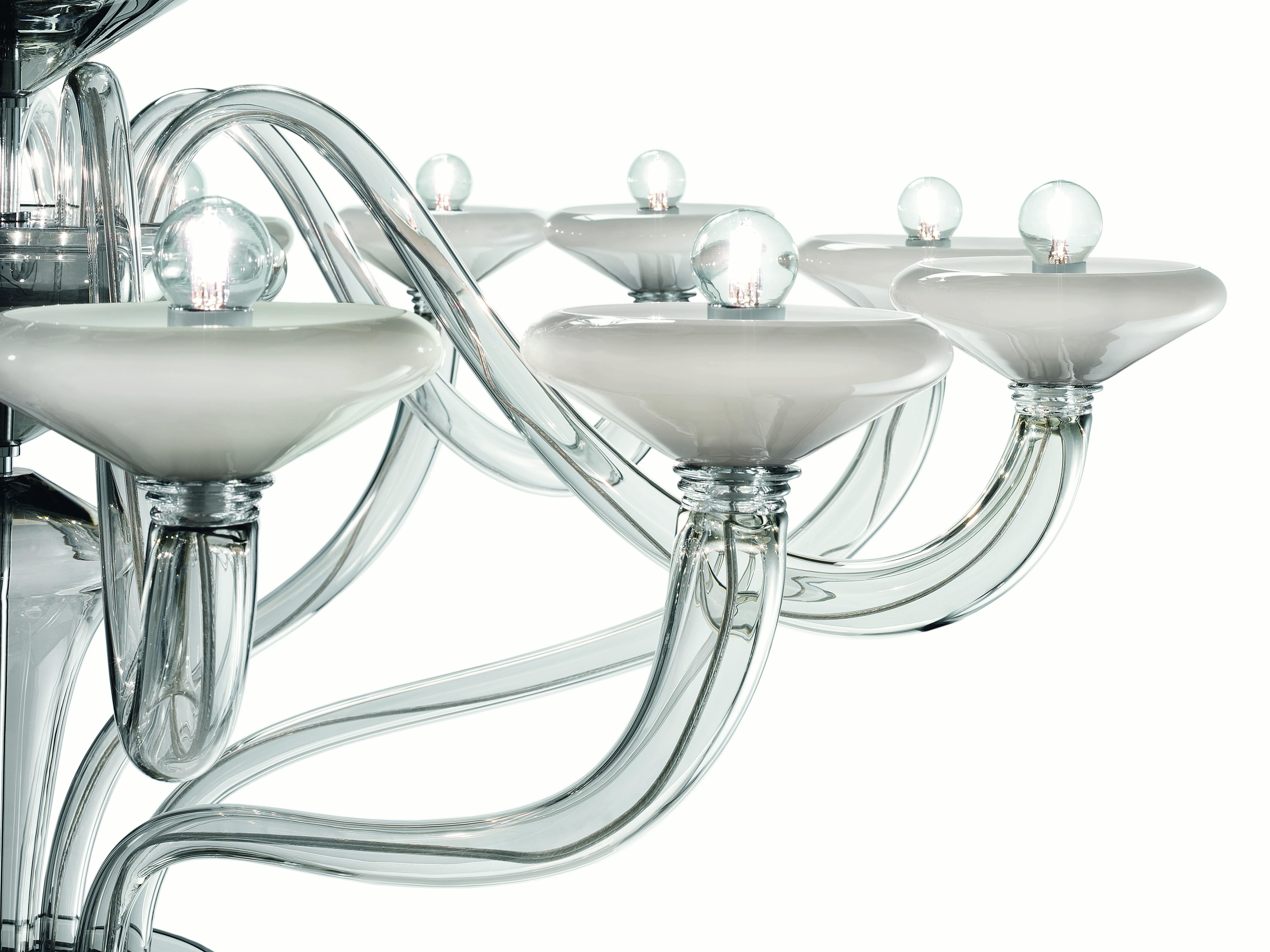 Gray (Grey White_IN) Windsor 5676 24 Chandelier in Glass, by Barovier&Toso 6