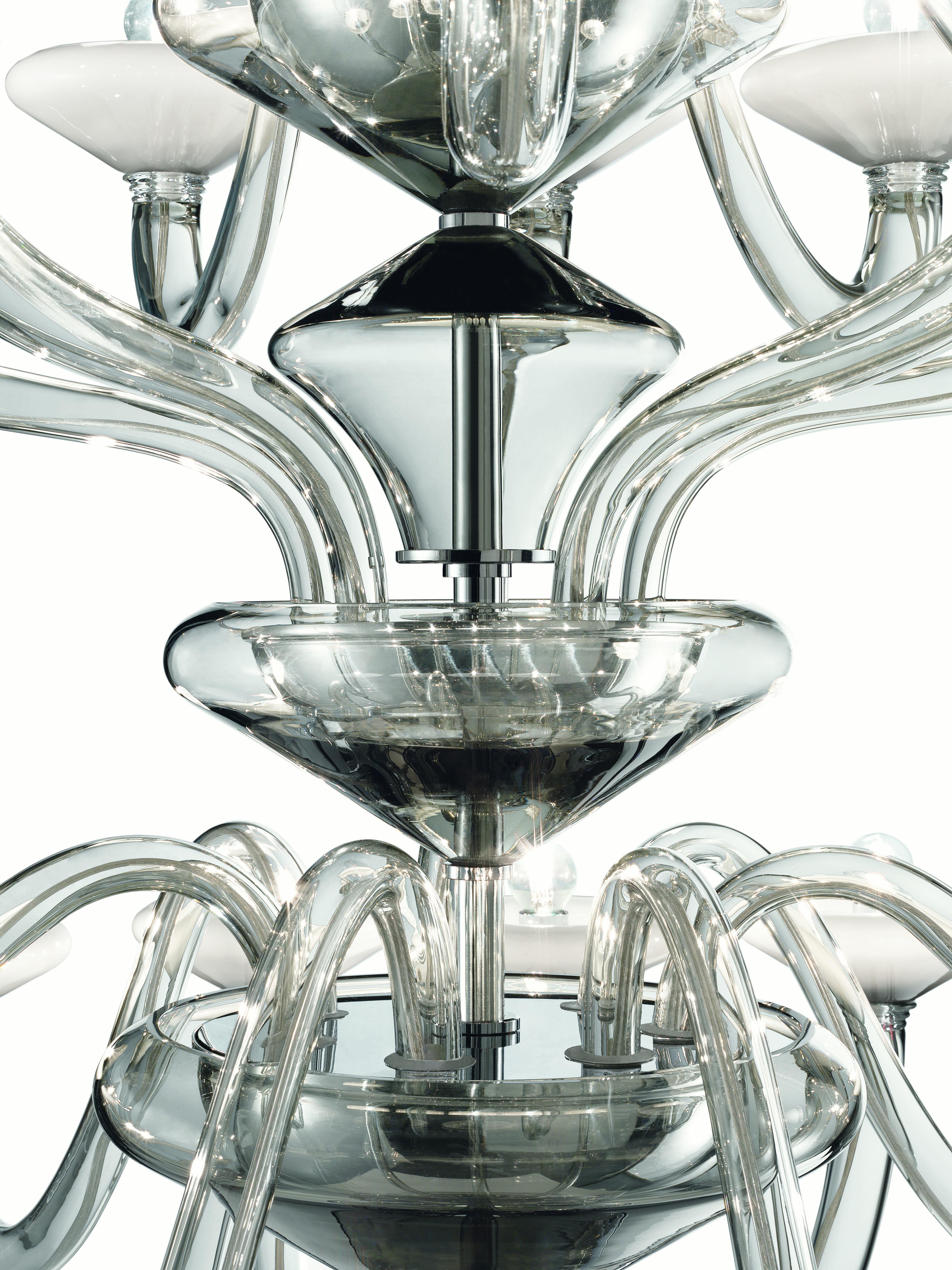 Gray (Grey White_IN) Windsor 5676 24 Chandelier in Glass, by Barovier&Toso 3