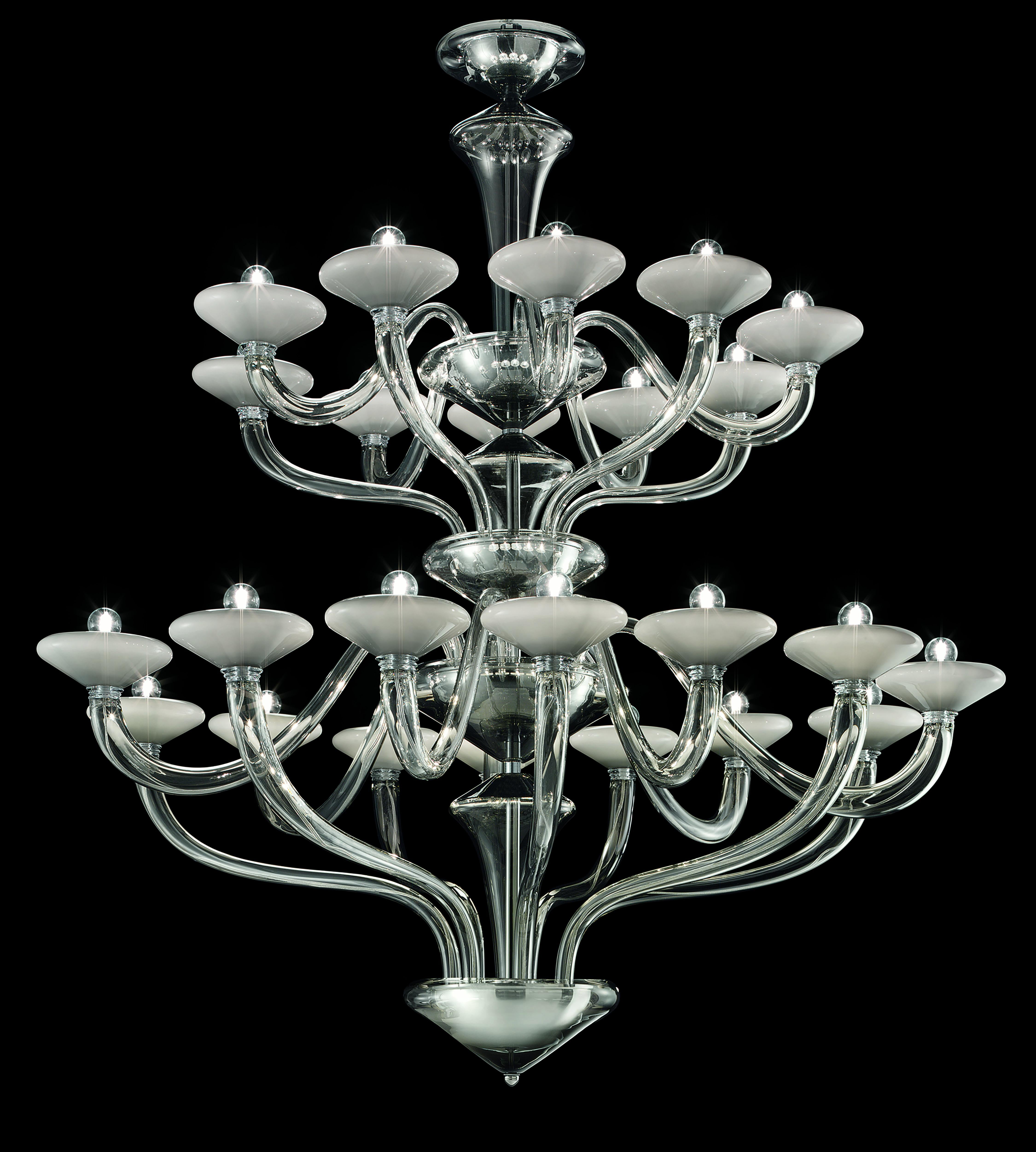 Gray (Grey White_IN) Windsor 5676 24 Chandelier in Glass, by Barovier&Toso 7