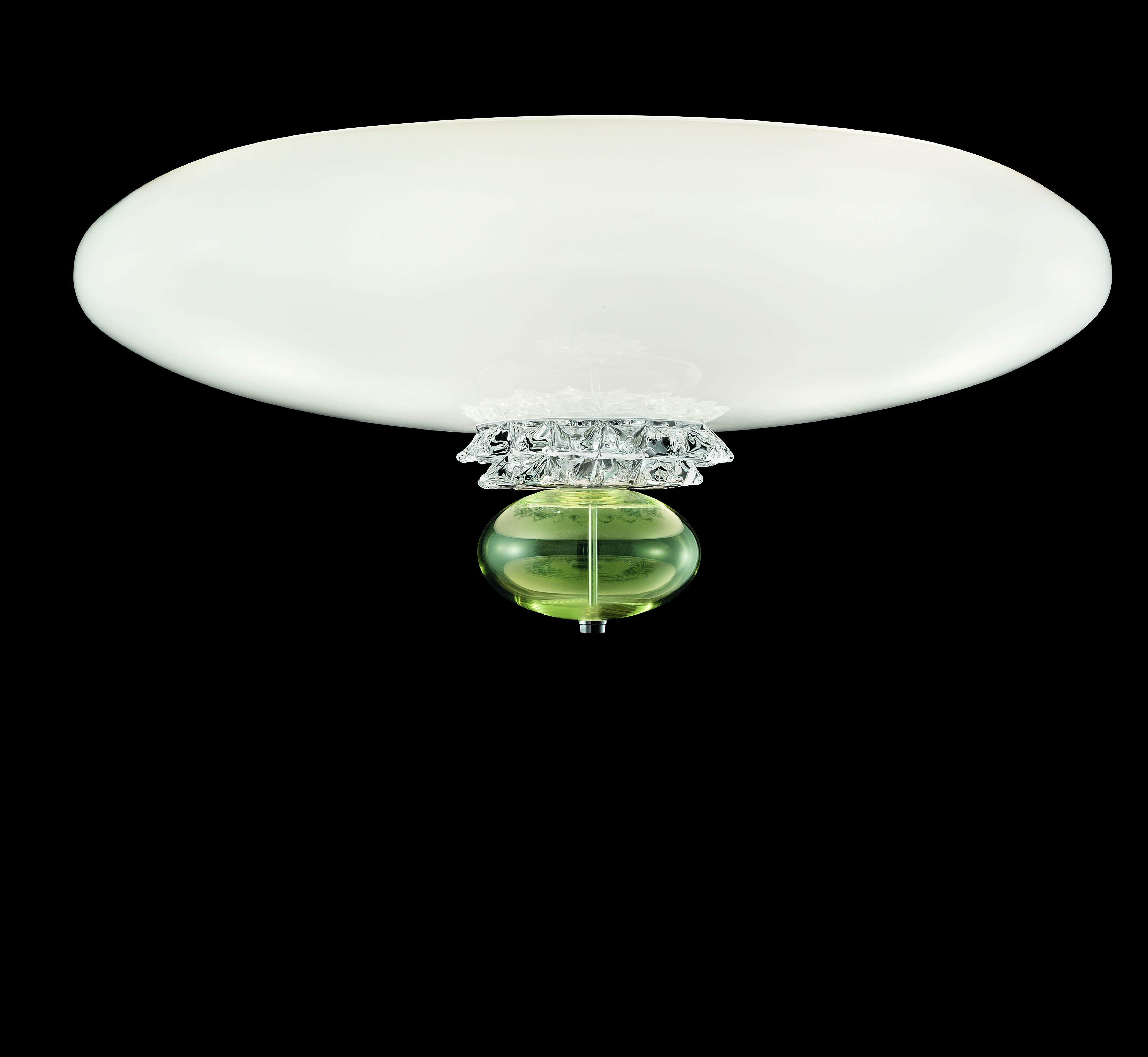 Green (Liquid Citron/White_BE) Anversa 5698 Ceiling Lamp in Chrome and Glass, by Barovier&Toso 2
