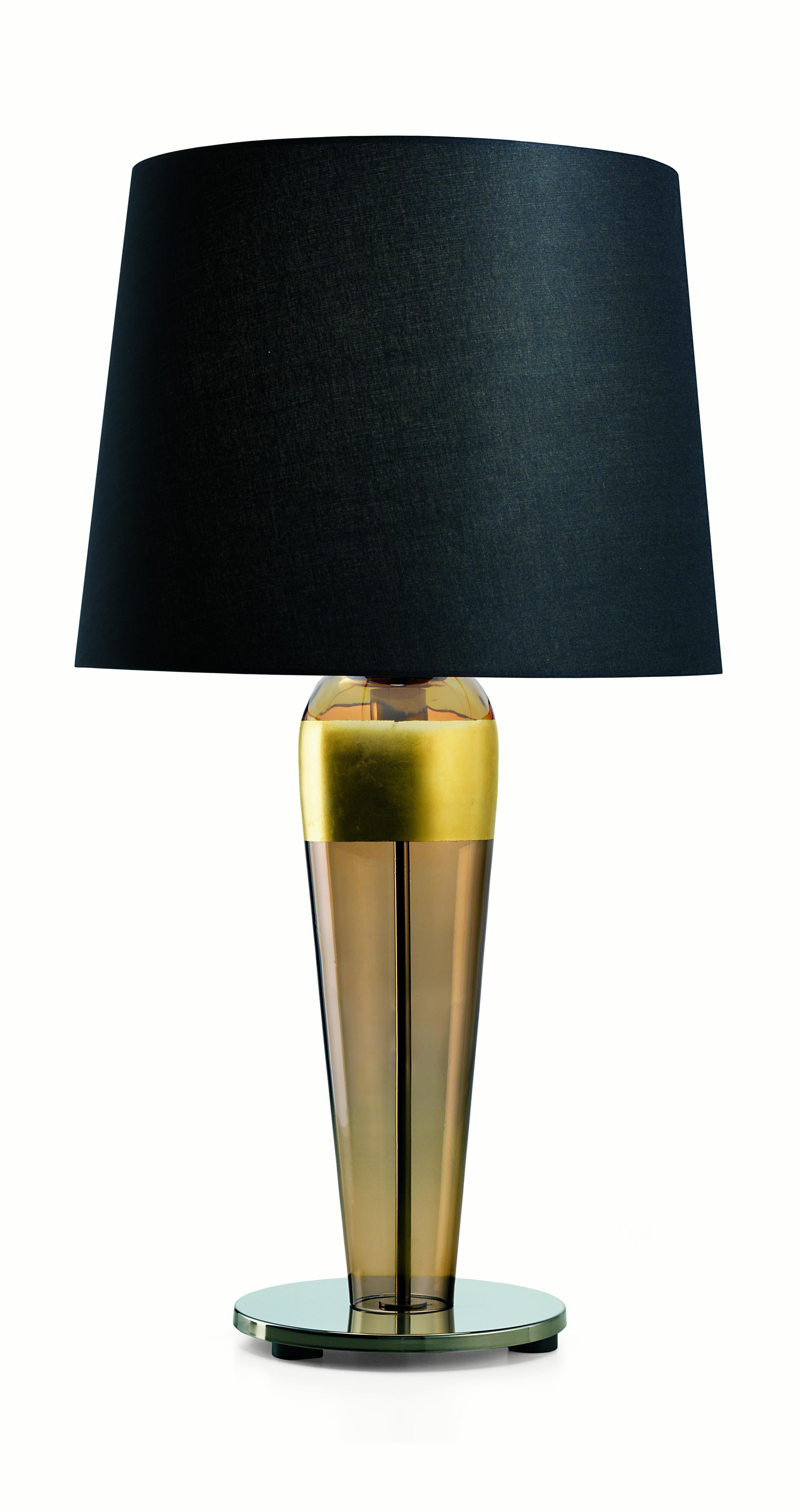 Brown (Brown_BW) Sara 5574 Table Lamp in Glass with Black Shade, by Barovier&Toso 4