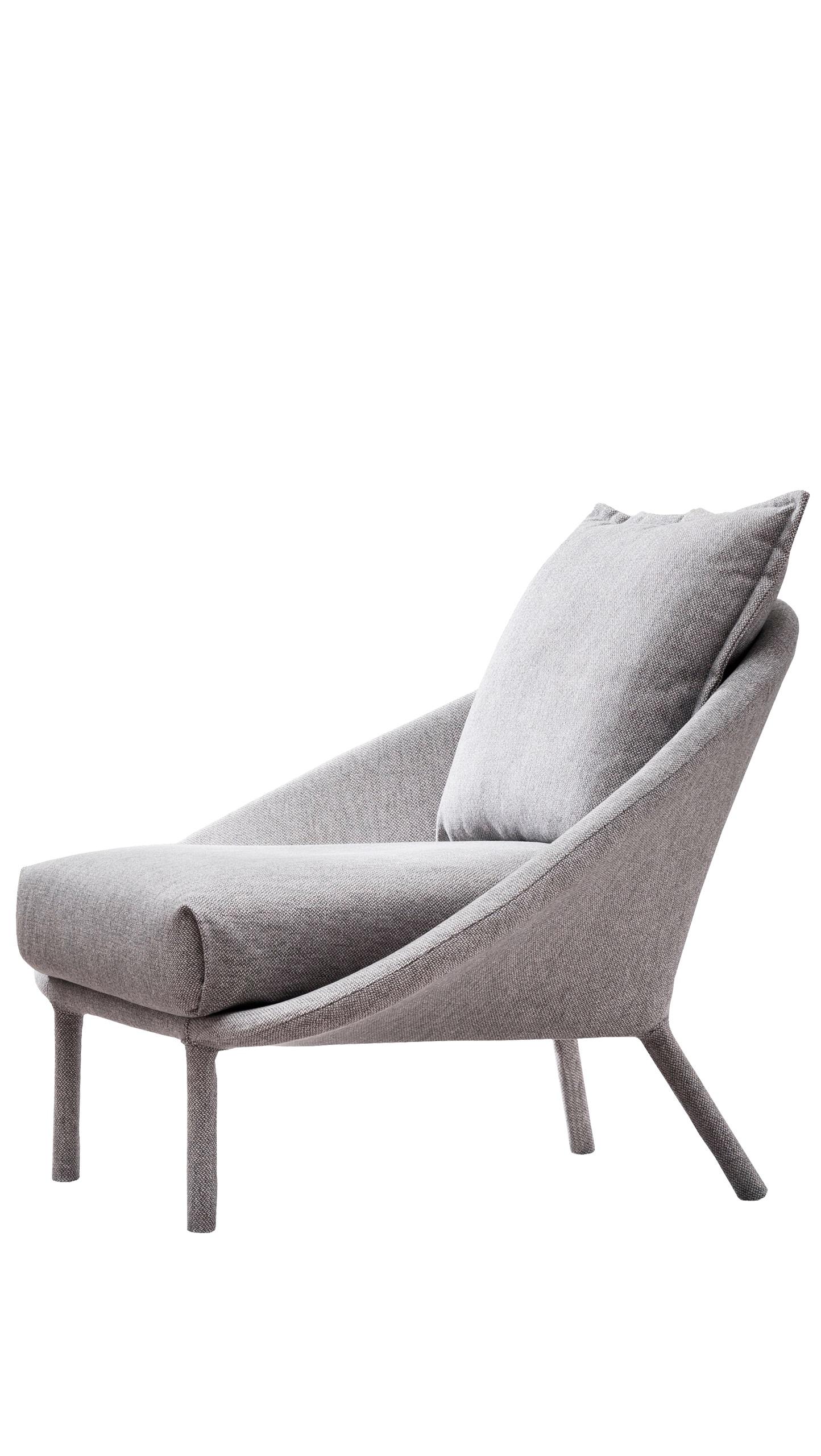 For Sale: Gray (Trame_ Dove Gray) Lem Armchairs in Metal Structure and Upholstery, by Francesco Beghetto