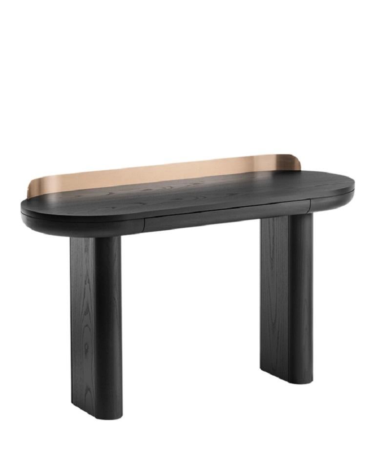 For Sale: Orange (Copper Metal) Jumbo Table with Structure in Black Ash, by Paolo Cappello 3