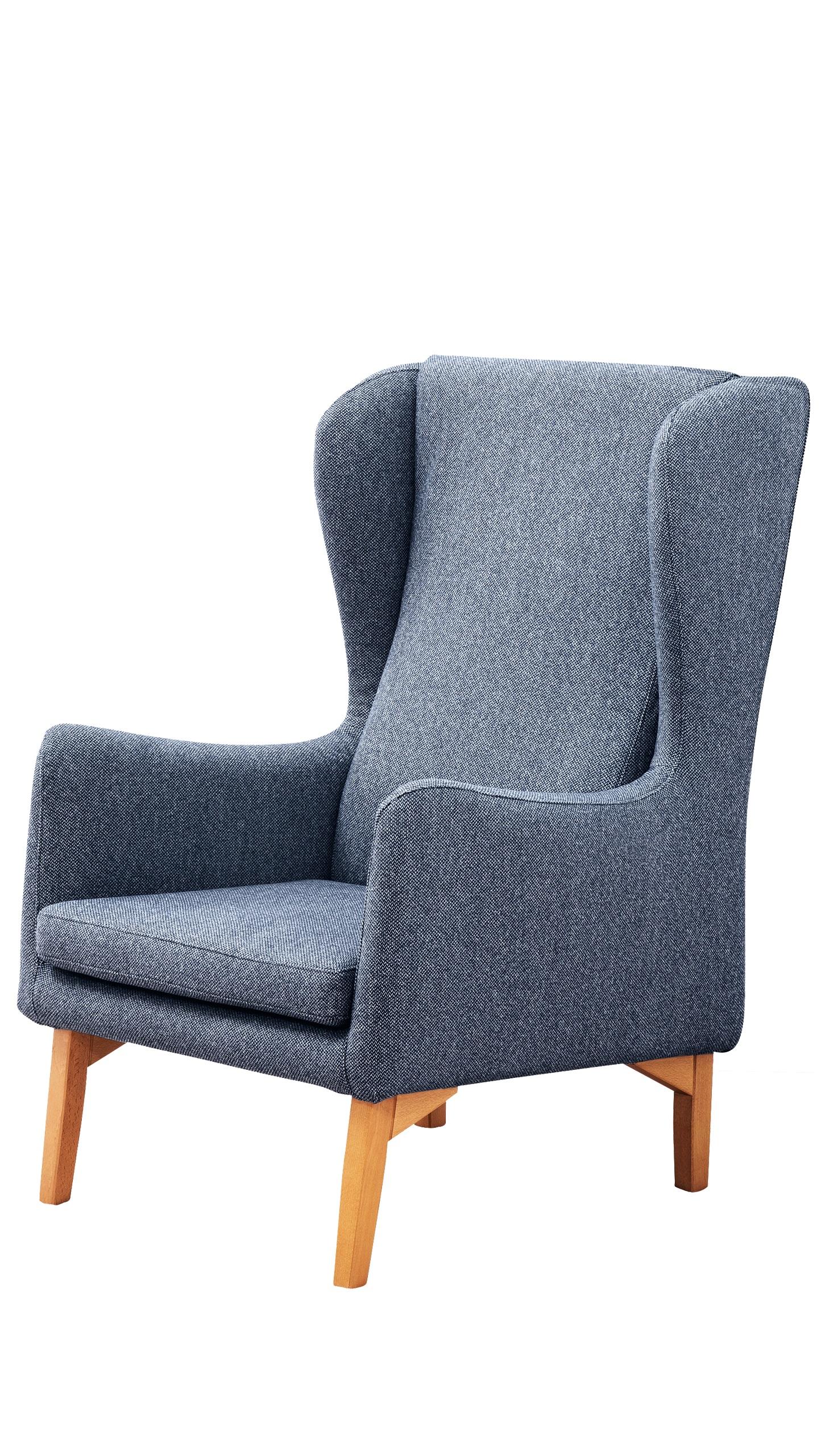 For Sale: Blue (Twins Ultramarine) Louise Upholstered Armchair in Beechwood Legs, by Miniforms Lab 2
