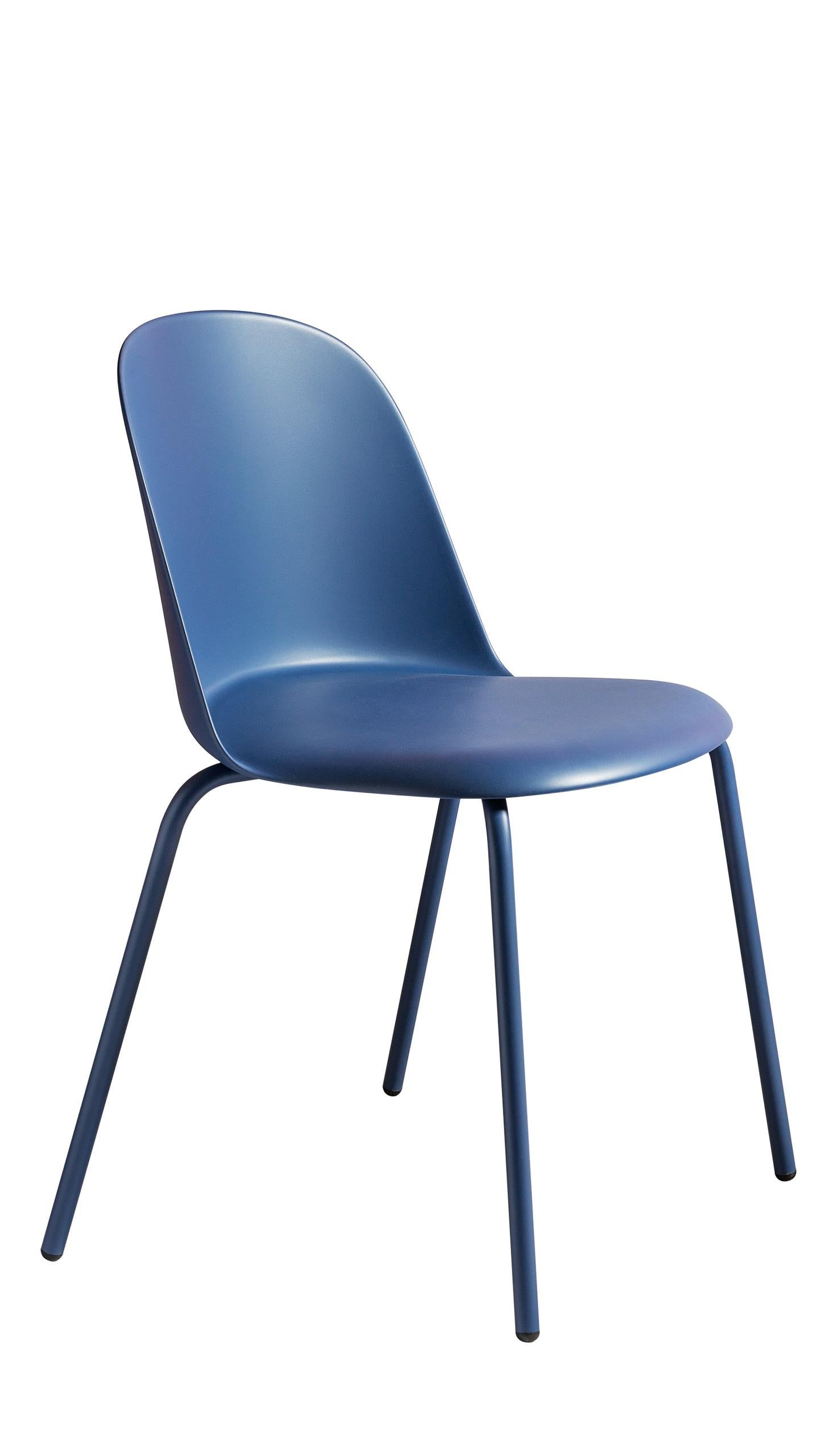 For Sale: Blue (Polypropylene Intense Blue) Mariolina Chair in Matching Iron Legs and Polypropylene Seat, by E-GGs 2