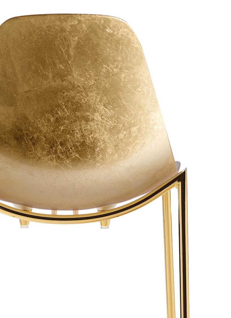 For Sale: Gold (Gold Leaf with Gold Structure) Opinion Ciatti Mammamia High Barstool 2