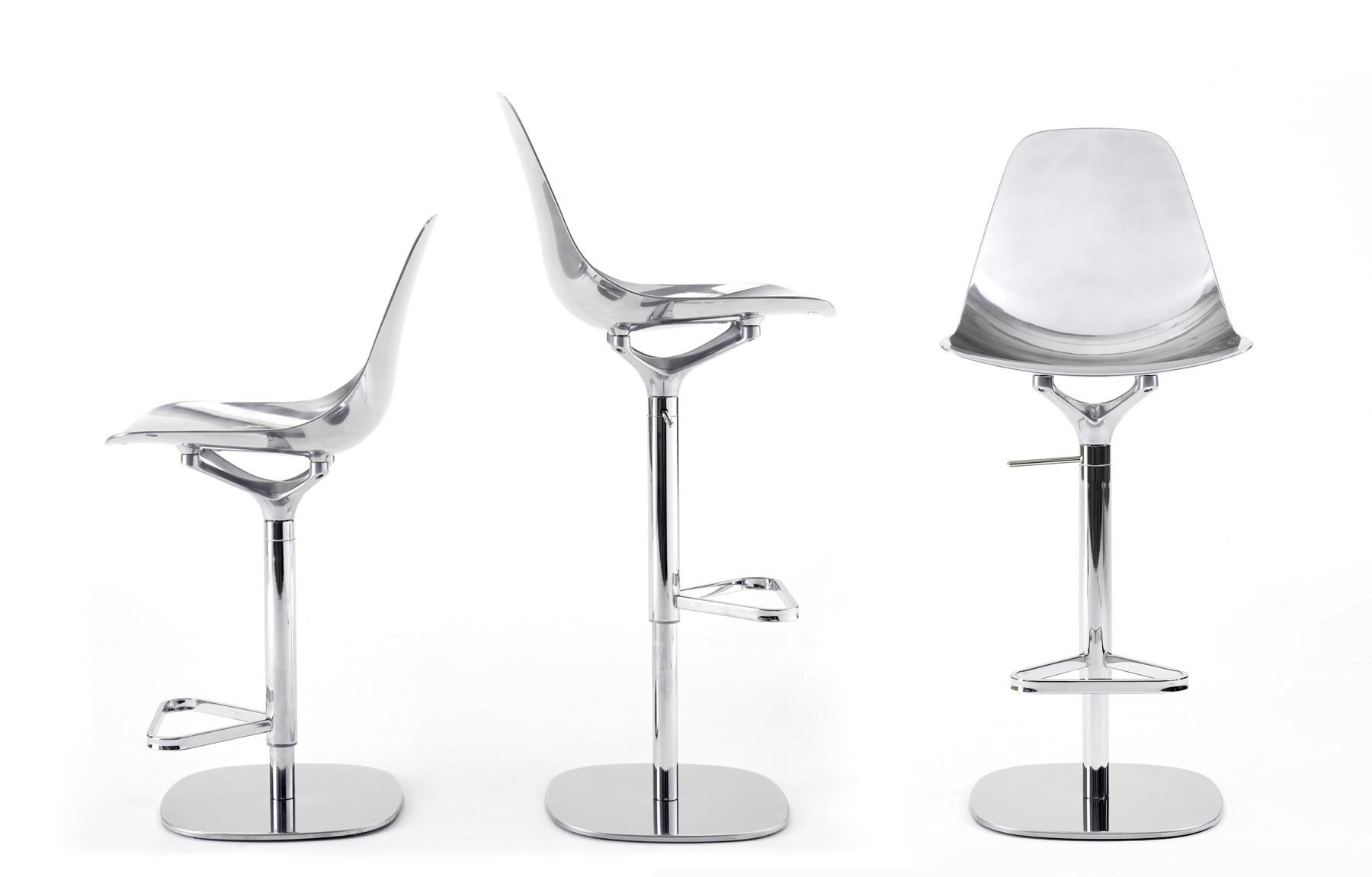 En vente : Silver (Mirrored Aluminum with Chrome Structure) Avis Ciatti Tabouret Mammamia avec hauteur réglable 3