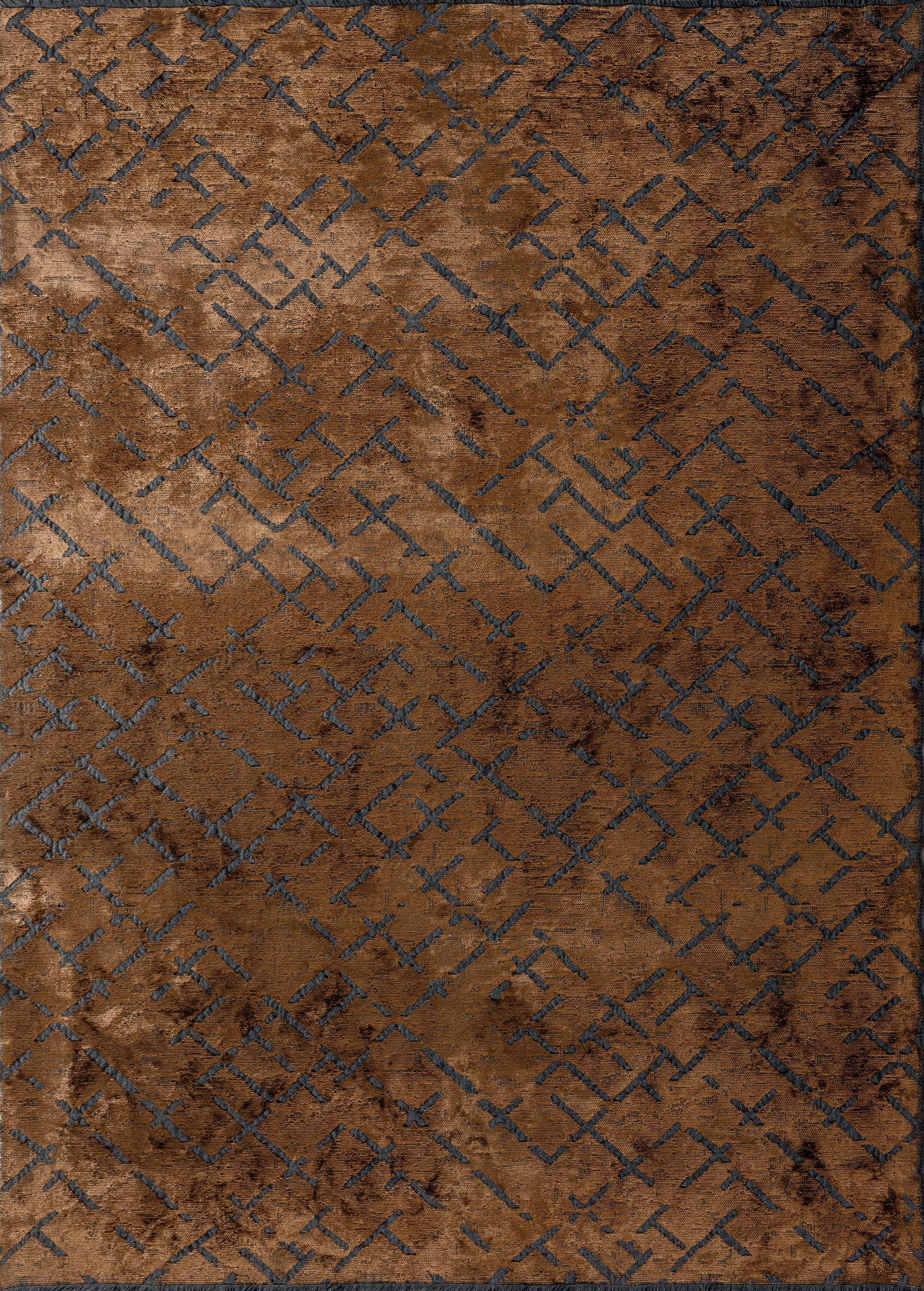 For Sale:  (Brown) Modern Abstract Luxury Hand-Finished Area Rug