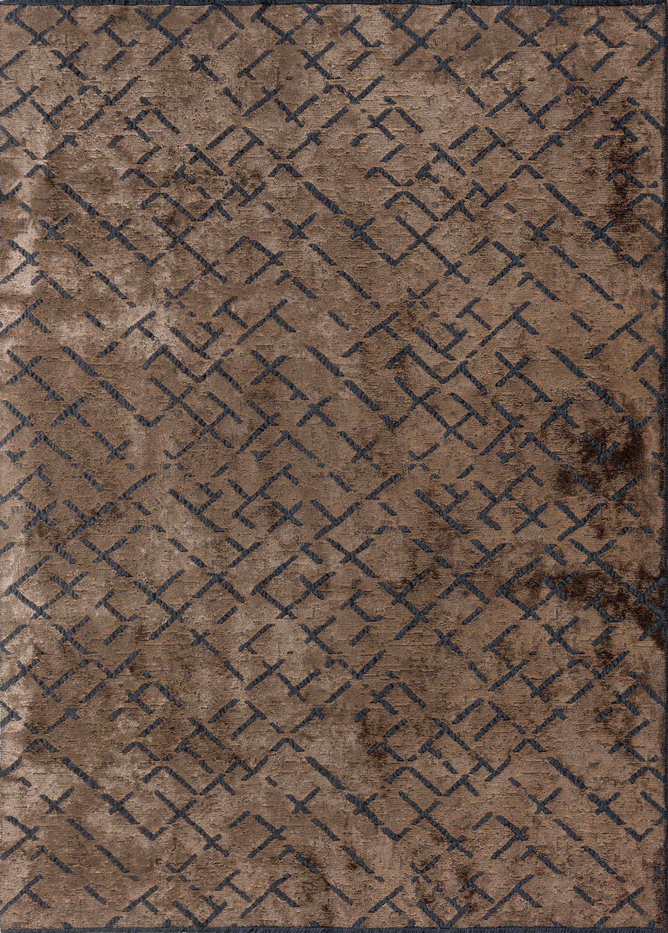 For Sale:  (Brown) Modern Abstract Luxury Hand-Finished Area Rug