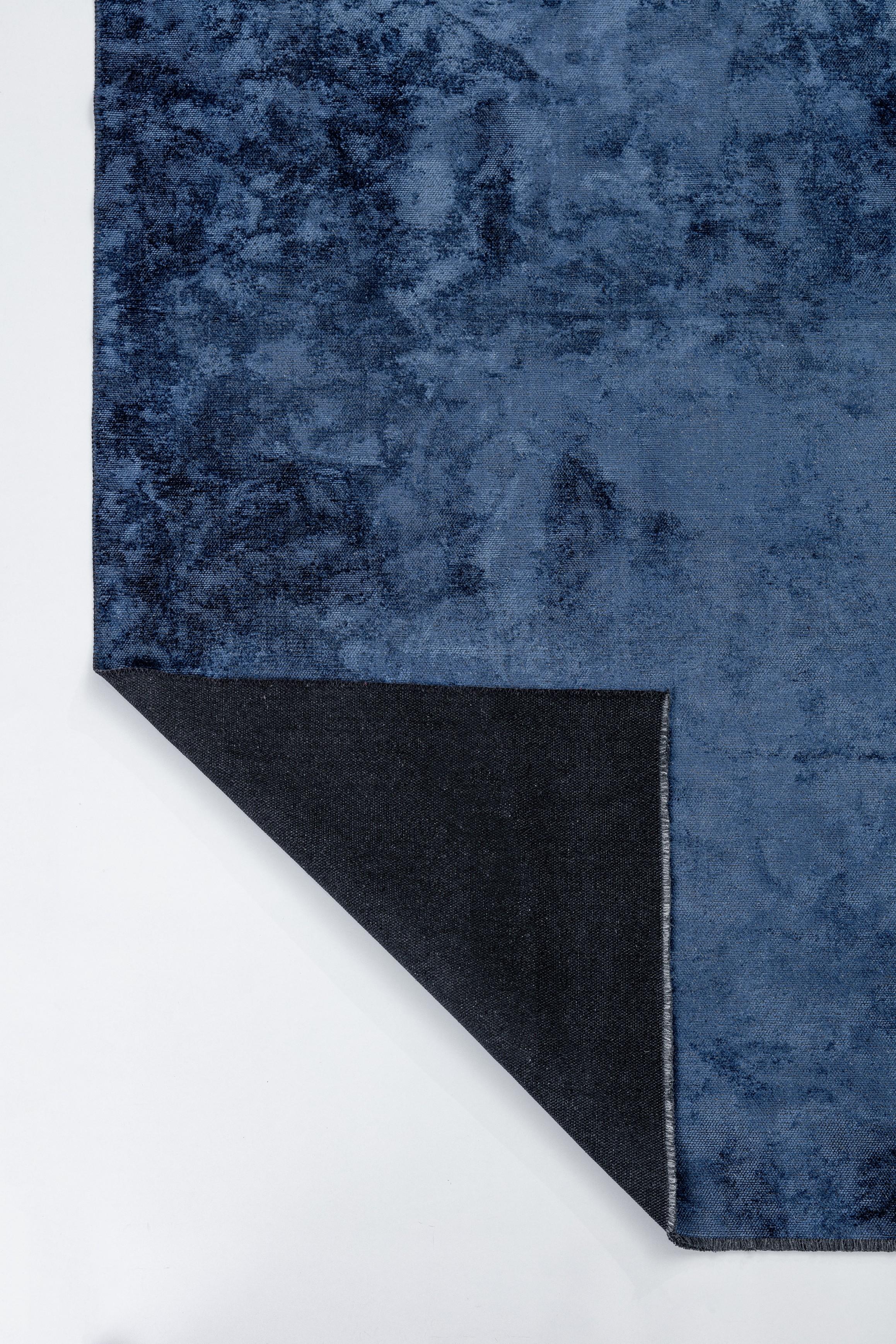 Im Angebot: Modern Solid Color Luxury Area Rug,  (Blau) 7