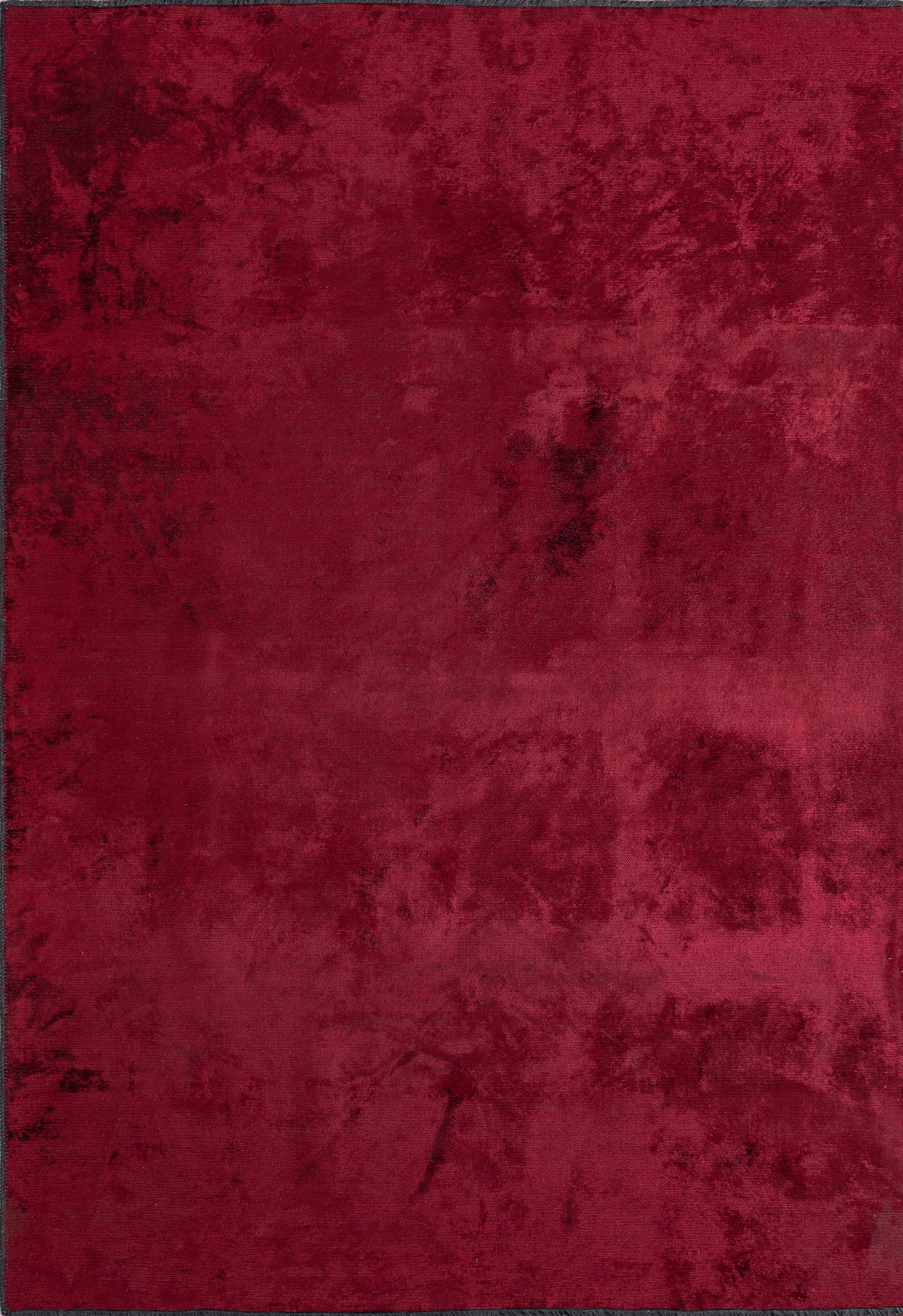 Im Angebot: Modern Solid Color Luxury Area Rug,  (Rot)