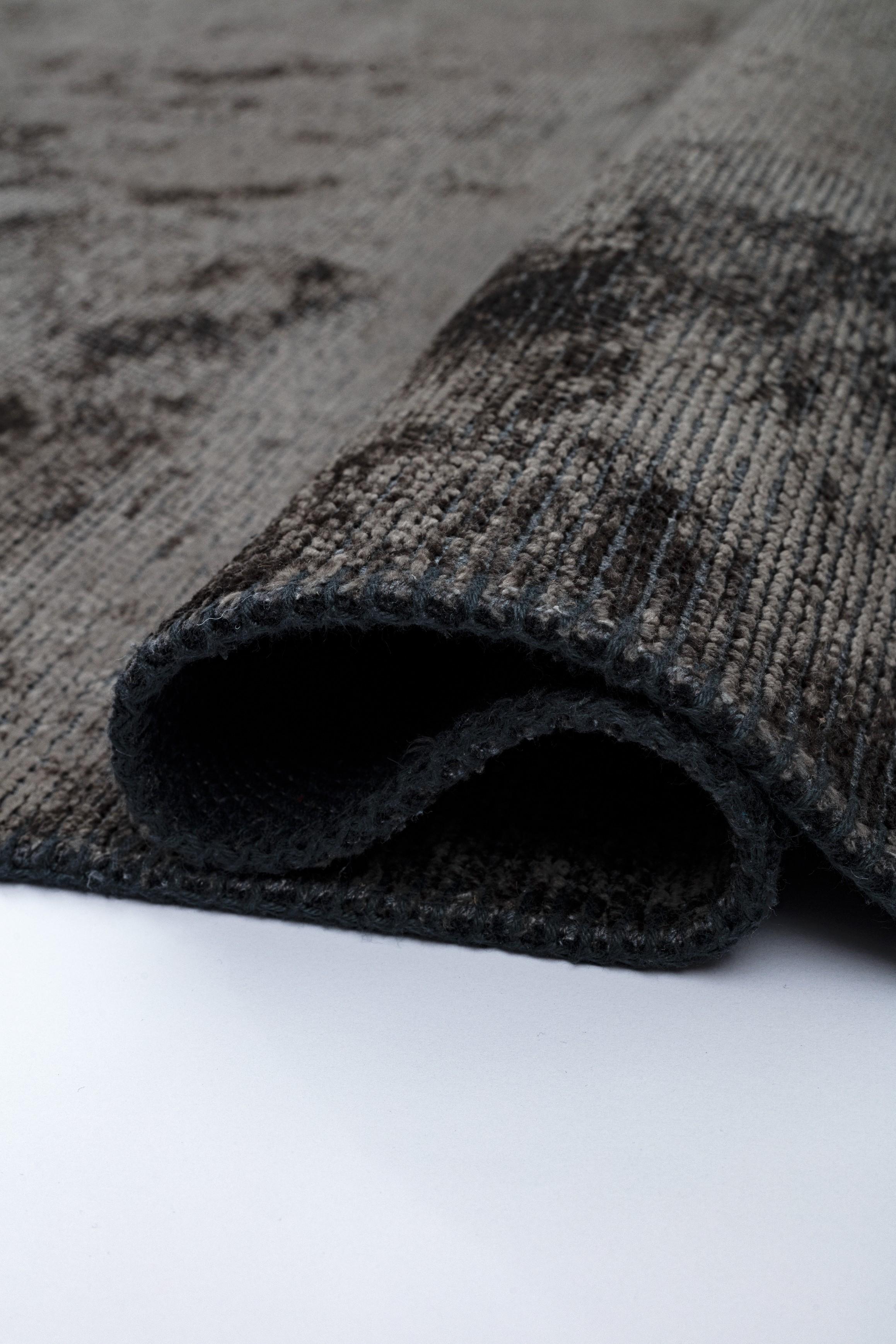 En venta: Moderno  Alfombra de lujo de color sólido  (Gris) 3