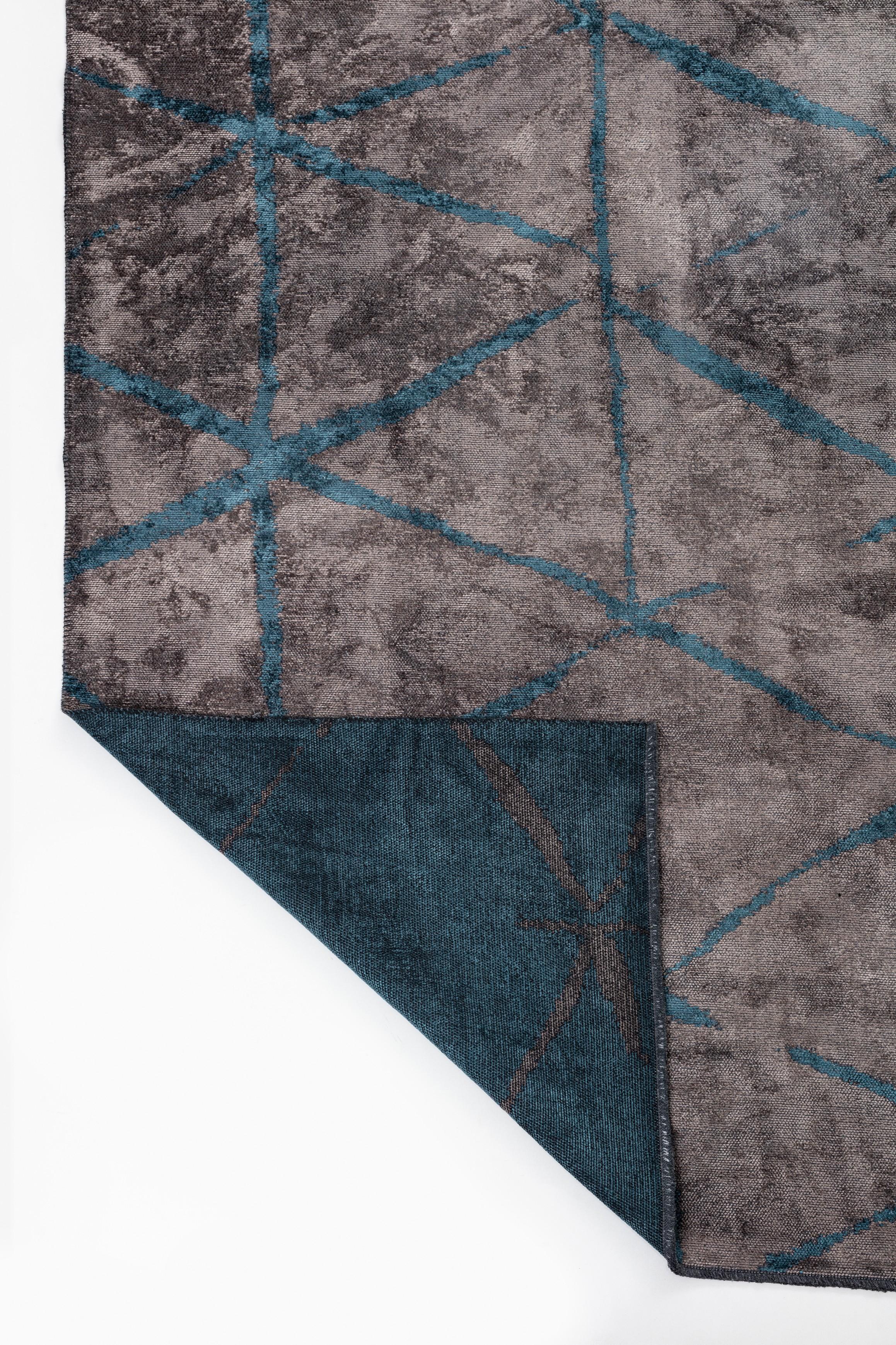 En vente :  (Gris) Tapis de sol Moderns Abstract Luxury, fini à la main 3