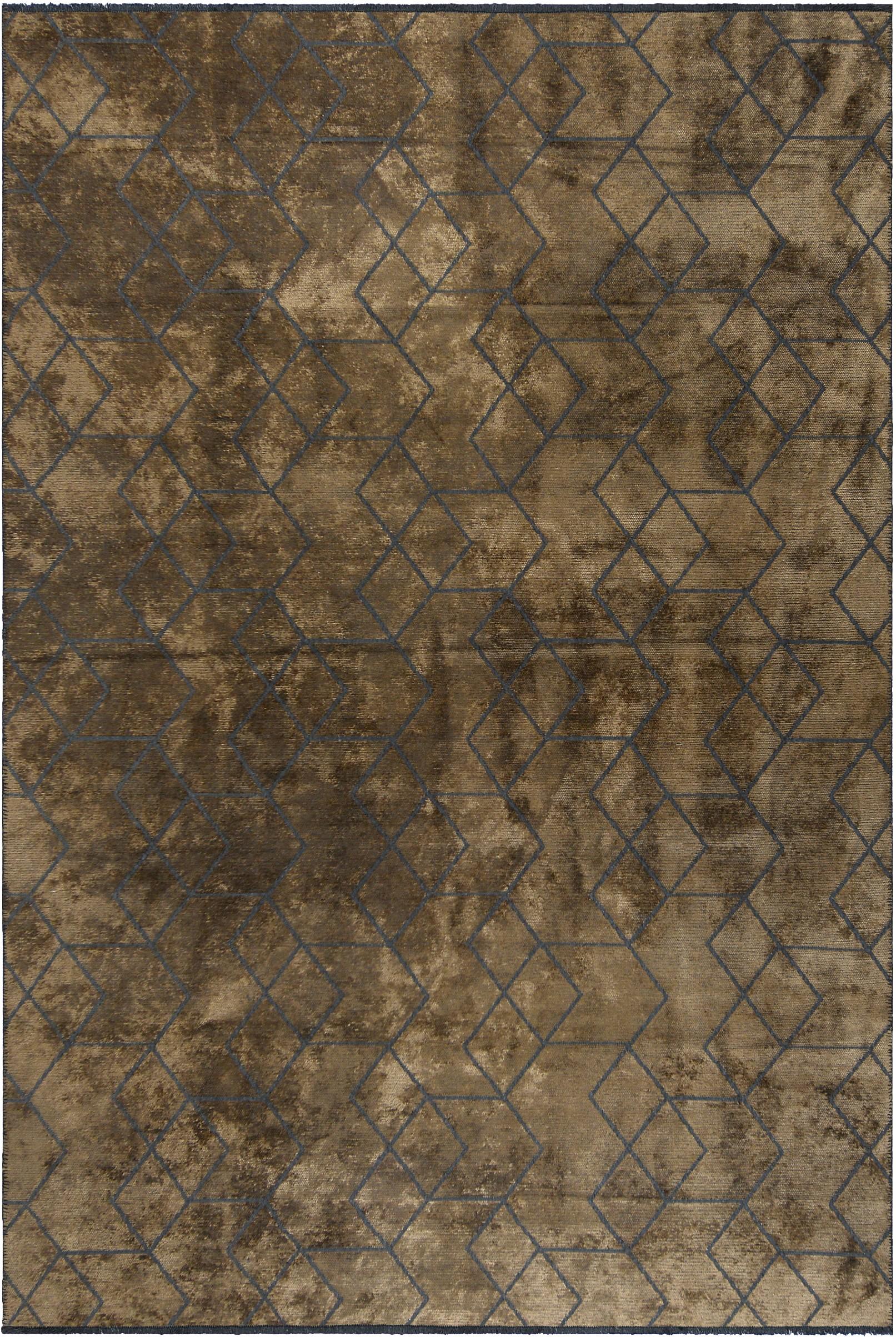 Im Angebot: Contemporary Geometric Luxury Area Rug,  (Braun)