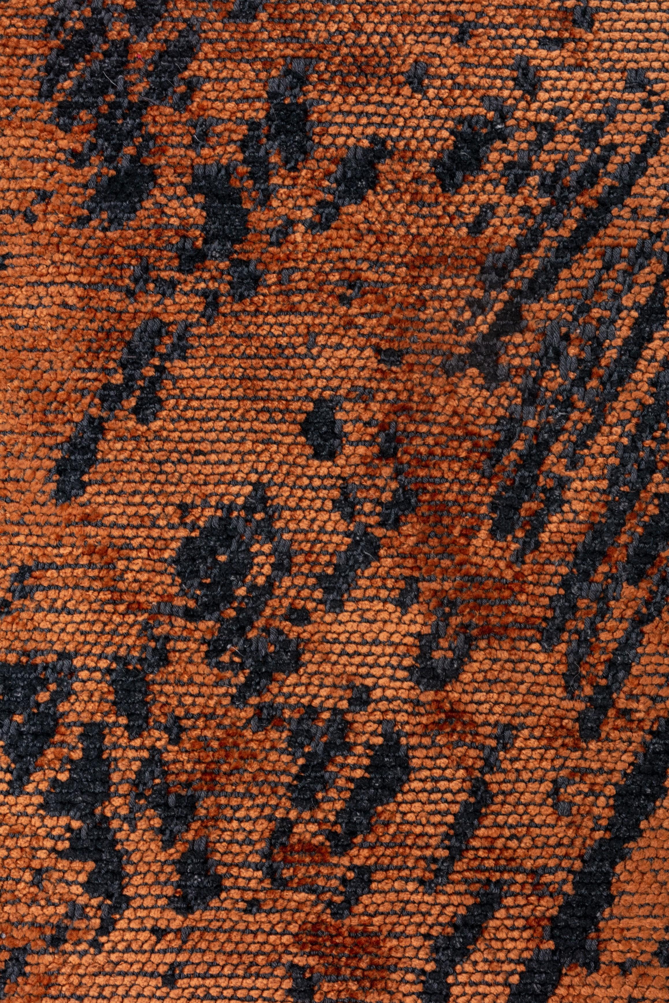 Im Angebot: Moderner abstrakter Luxus-Teppichboden,  (Orange) 5