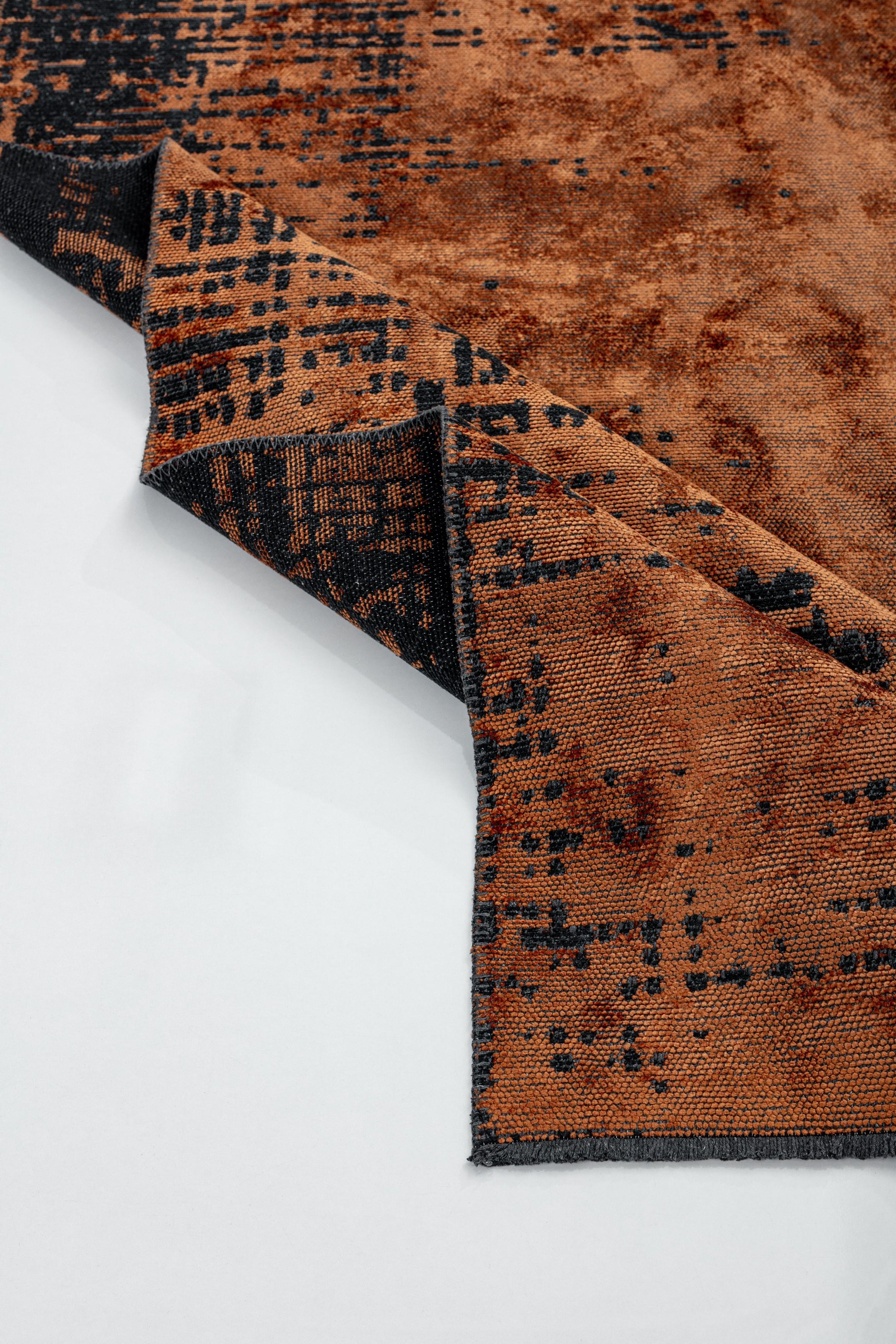 Im Angebot: Moderner luxuriöser Camouflage-Teppich,  (Orange) 4