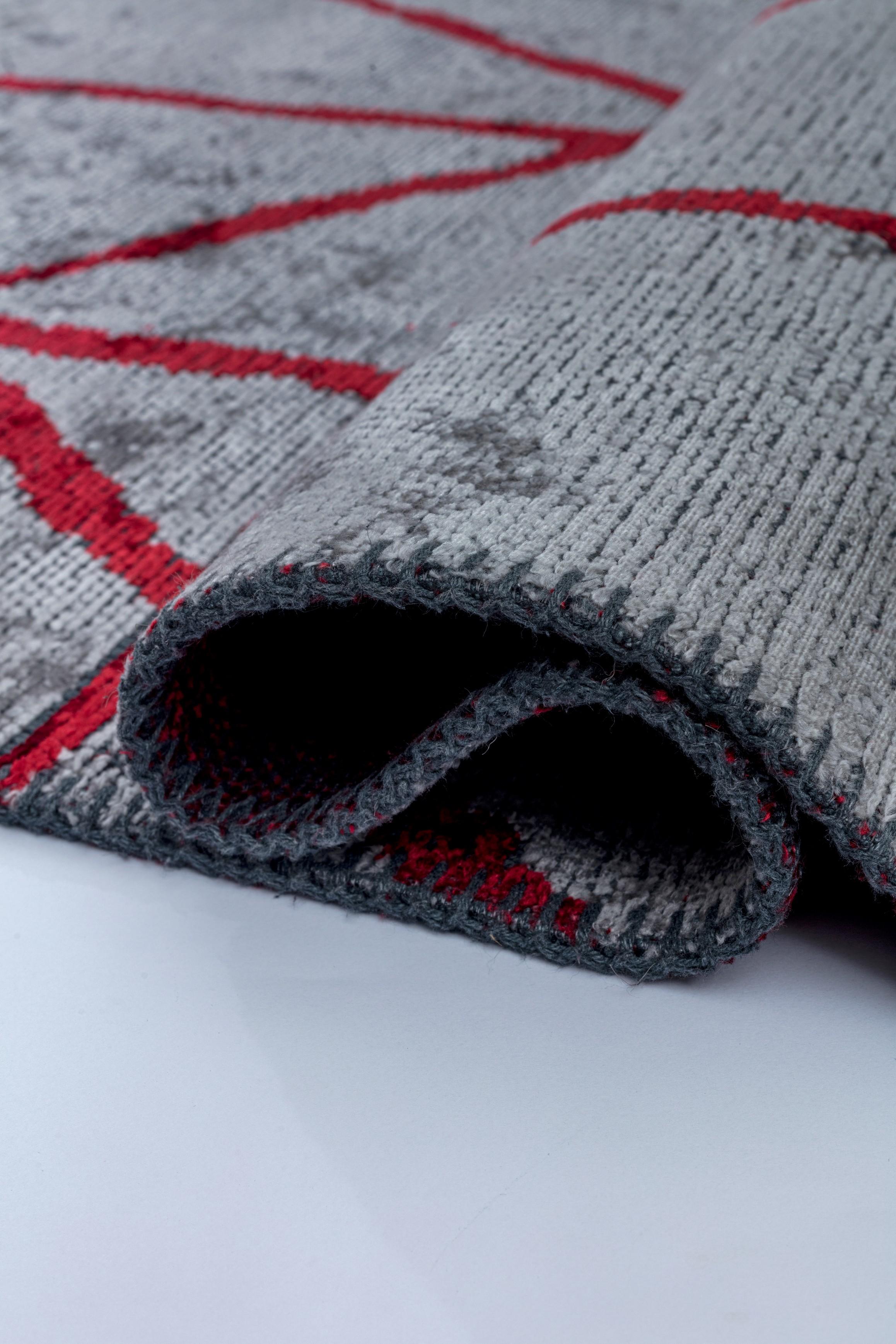 En vente :  (Rouge) Tapis de luxe abstrait moderne 2