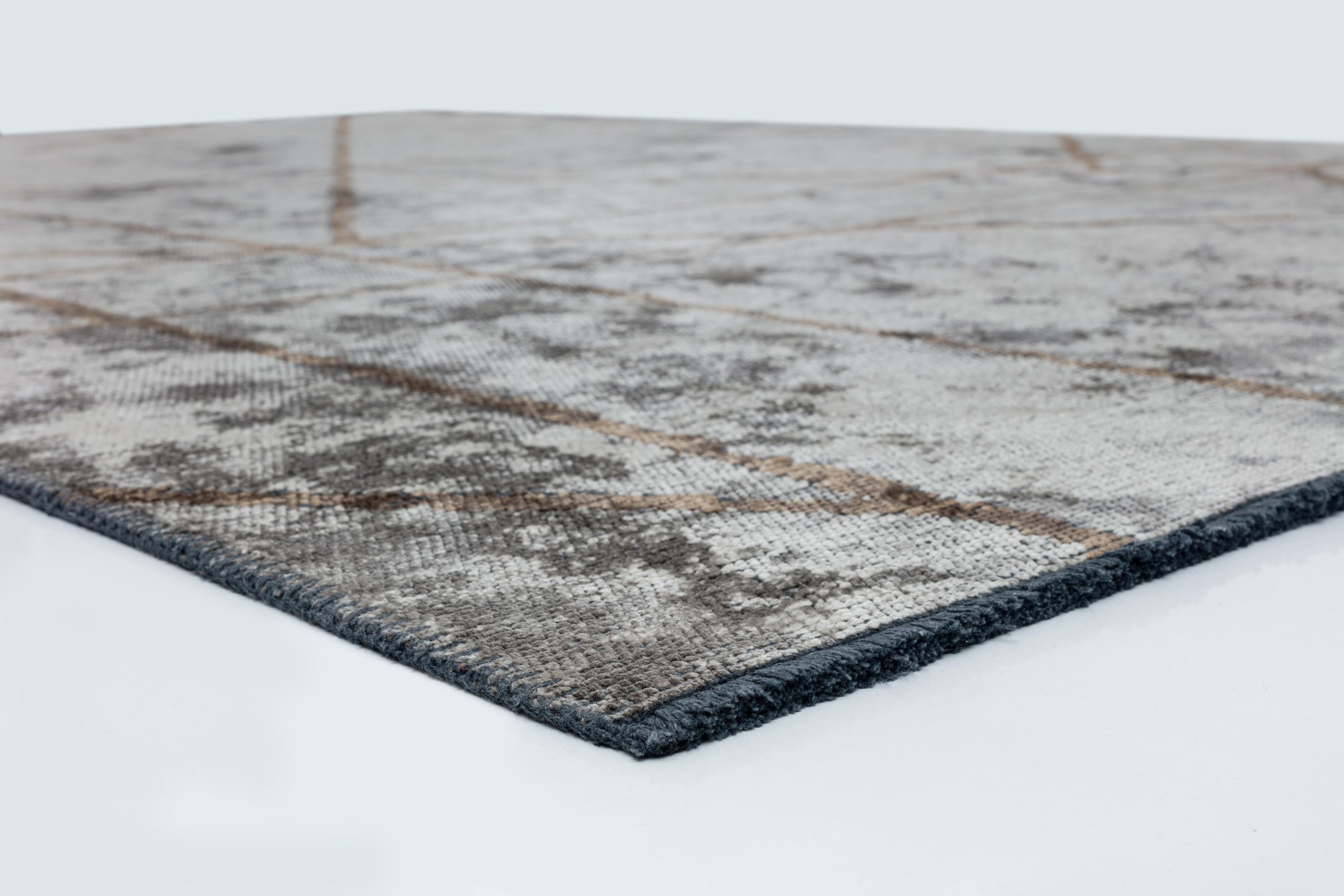 Im Angebot: Moderner abstrakter Luxus-Teppichboden,  (Grau) 4