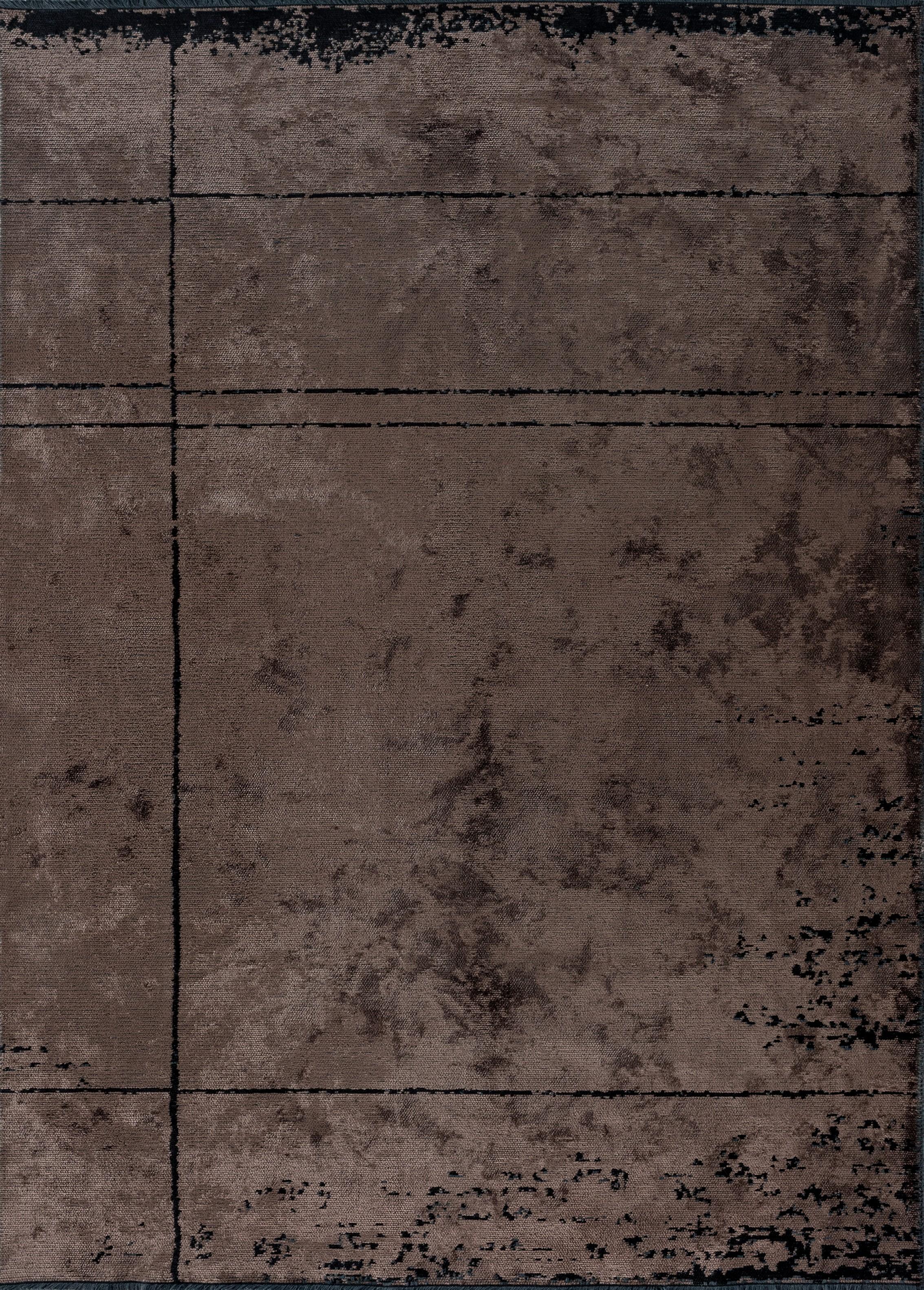 En venta: Moderno  Alfombra de lujo abstracta  (Marrón)
