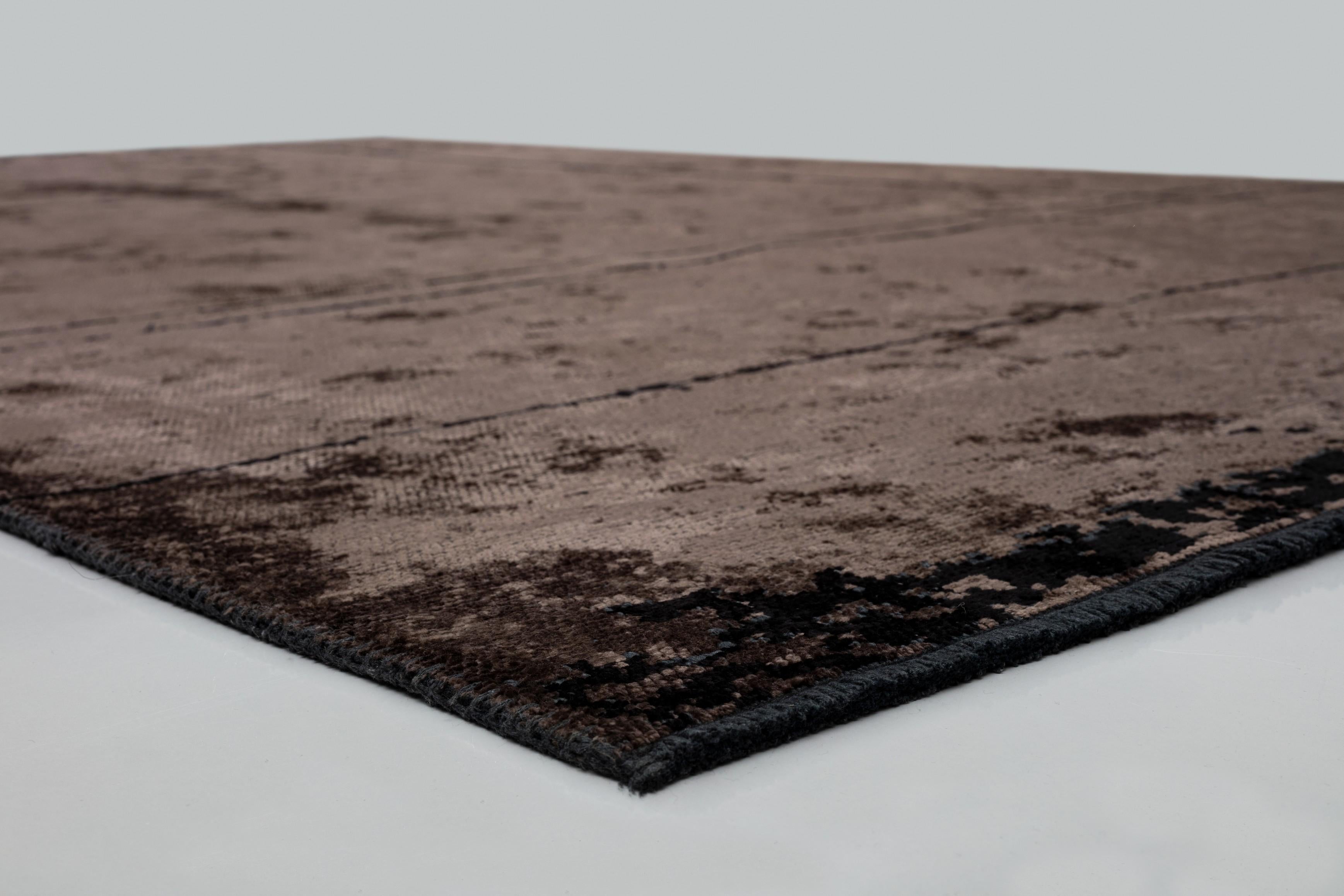 En venta: Moderno  Alfombra de lujo abstracta  (Marrón) 4