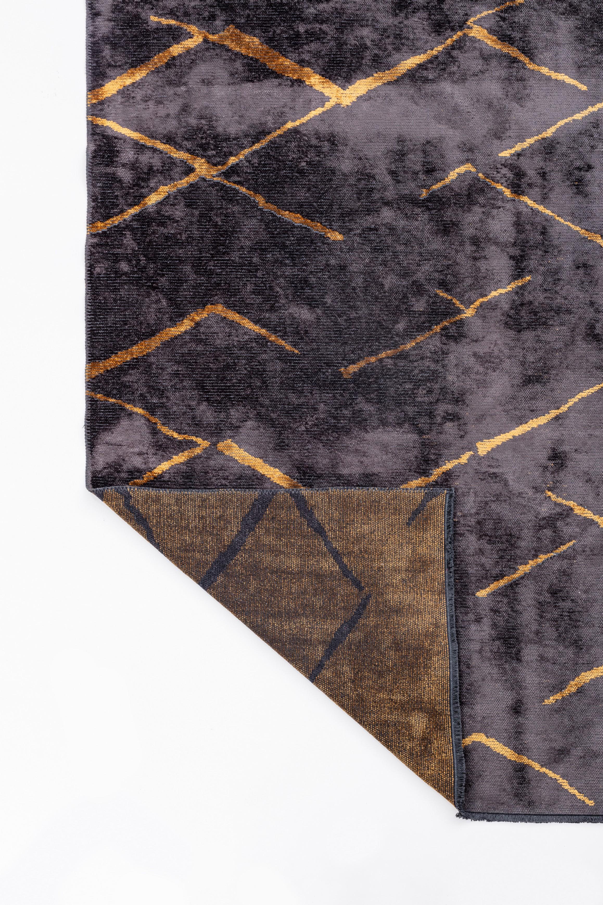 Im Angebot: Moderner abstrakter Luxus-Teppichboden,  (Schwarz) 3