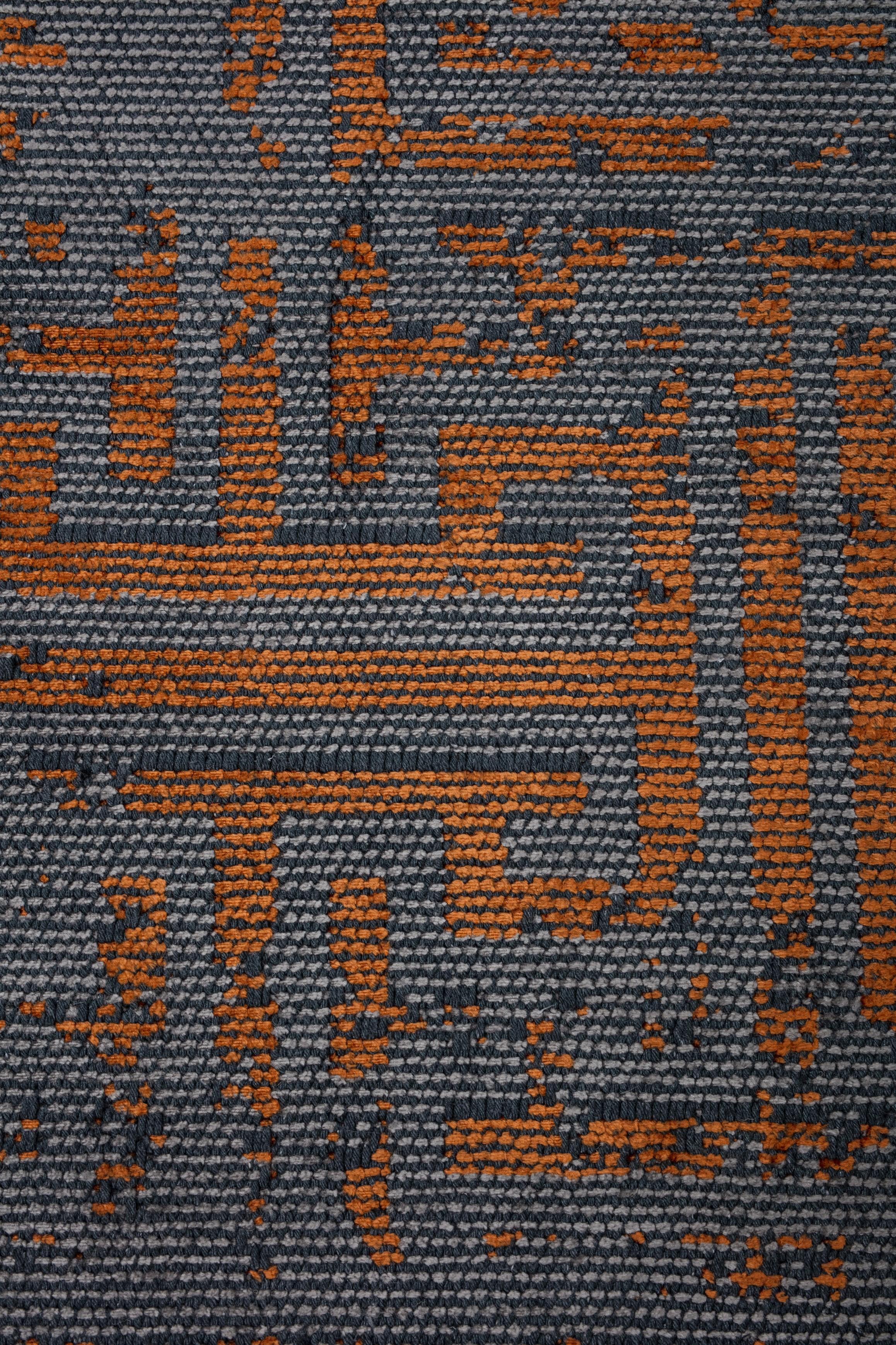 For Sale:  (Orange) Modern Camouflage Luxury Hand-Finished Area Rug 5