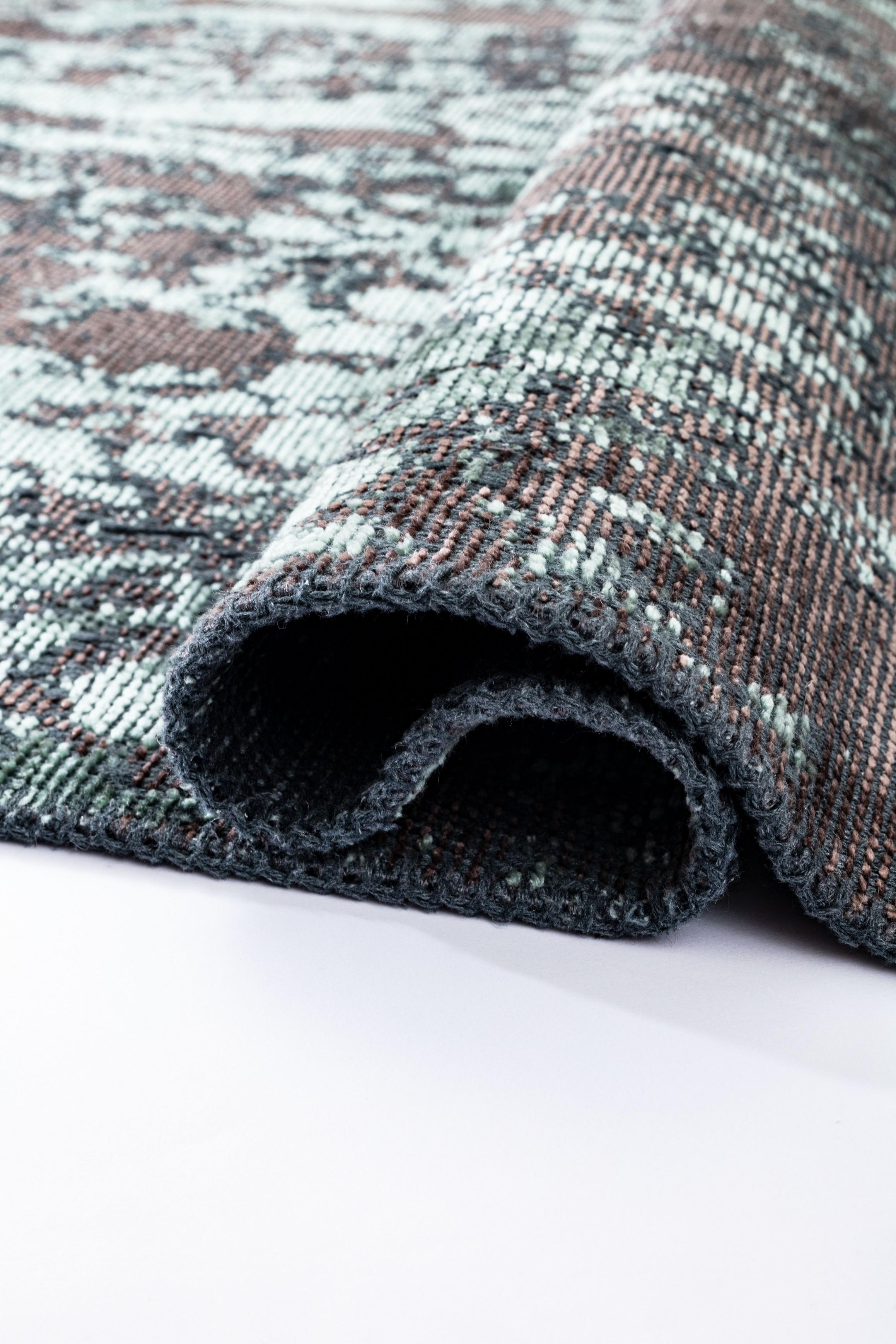 En vente :  (Marron) Tapis de sol Contemporary Damask Luxury Hand-Finished 2