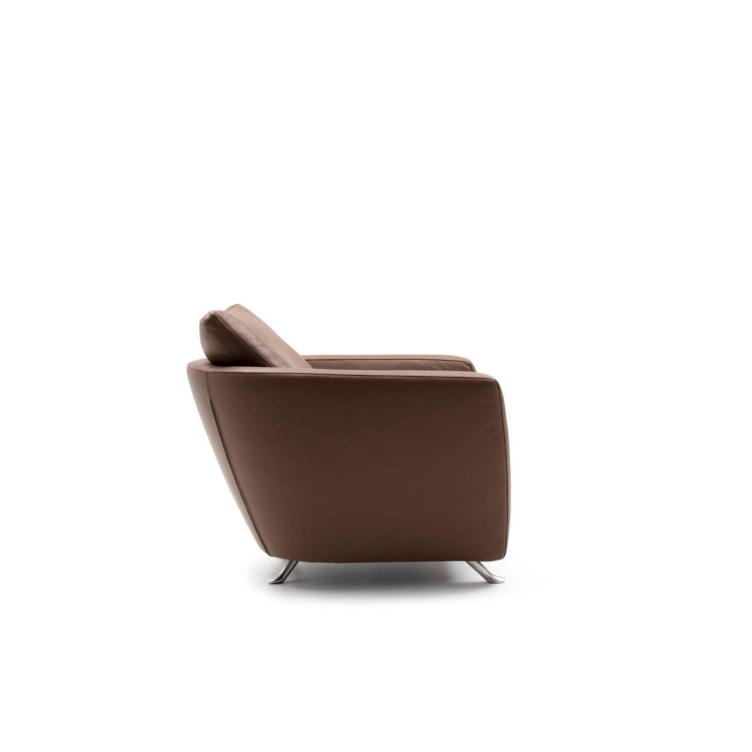 For Sale:  (Brown) Sesam Adjustable Reclining Leather Armchair by FSM 2