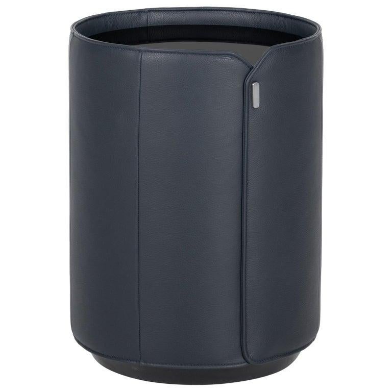 For Sale:  (Blue) DS-5020 Cylindrical Leather Tall Side Table by De Sede