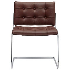 RH-305 Bauhaus Dining Tufted Chair Leather and Stainless Steel Legs by De Sede