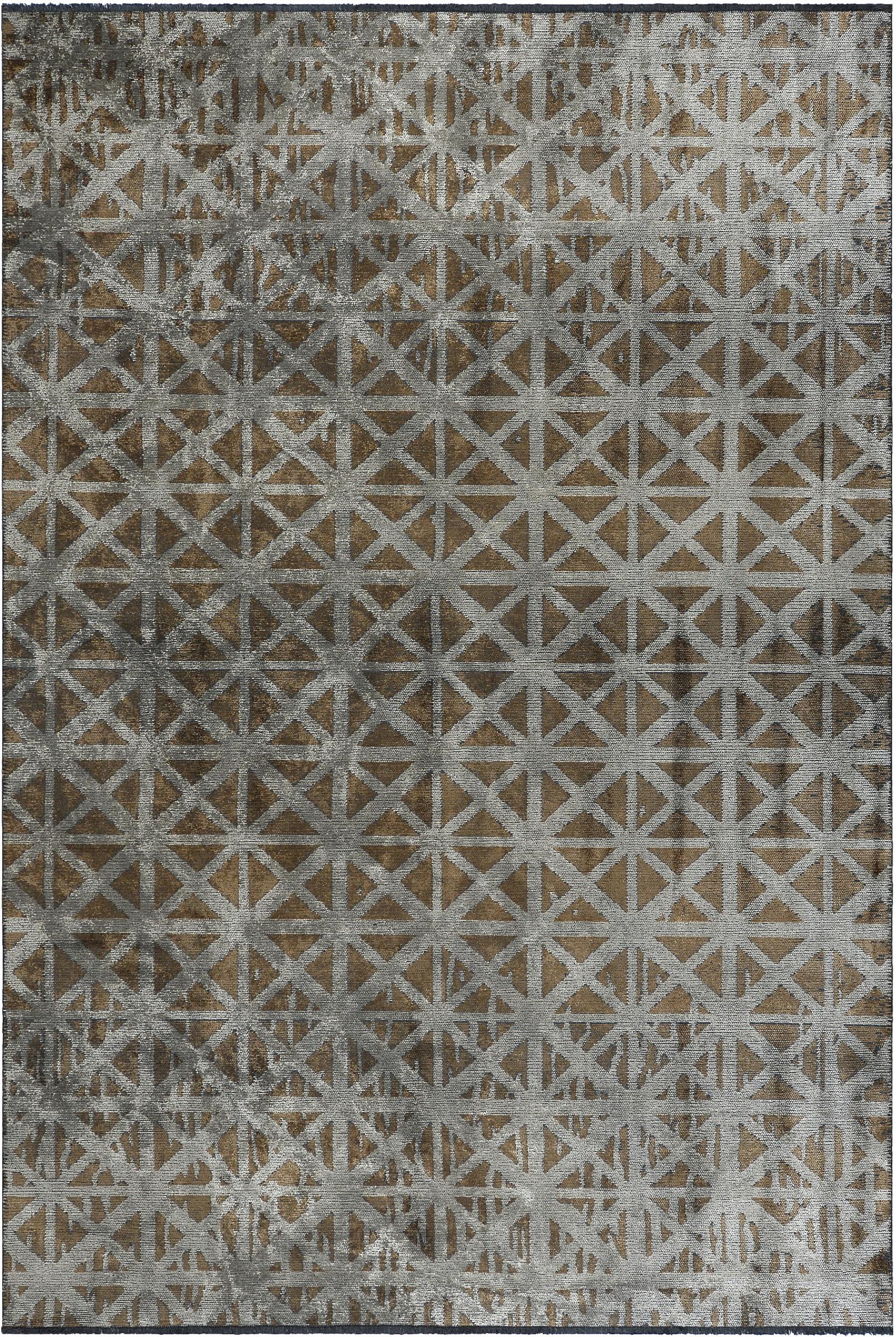 For Sale:  (Brown) Contemporary Geometric Luxury Hand-Finished Area Rug